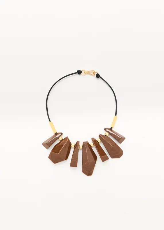 IRREGULAR BROWN PENDANTS NECKLACE made by Plan C