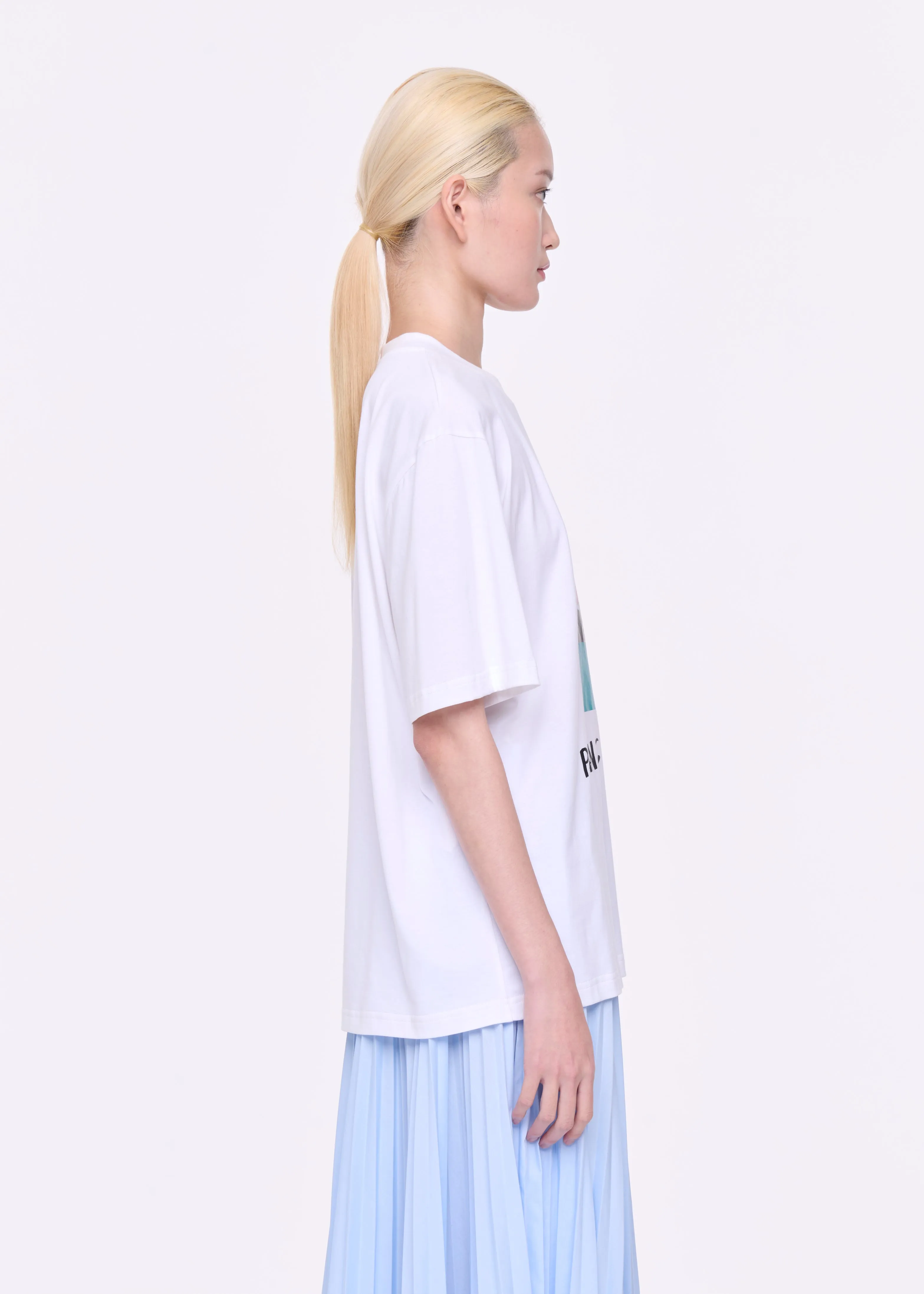 WHITE "SELF PORTRAIT" PRINT T-SHIRT sold by Plan C product image thumbnail 5