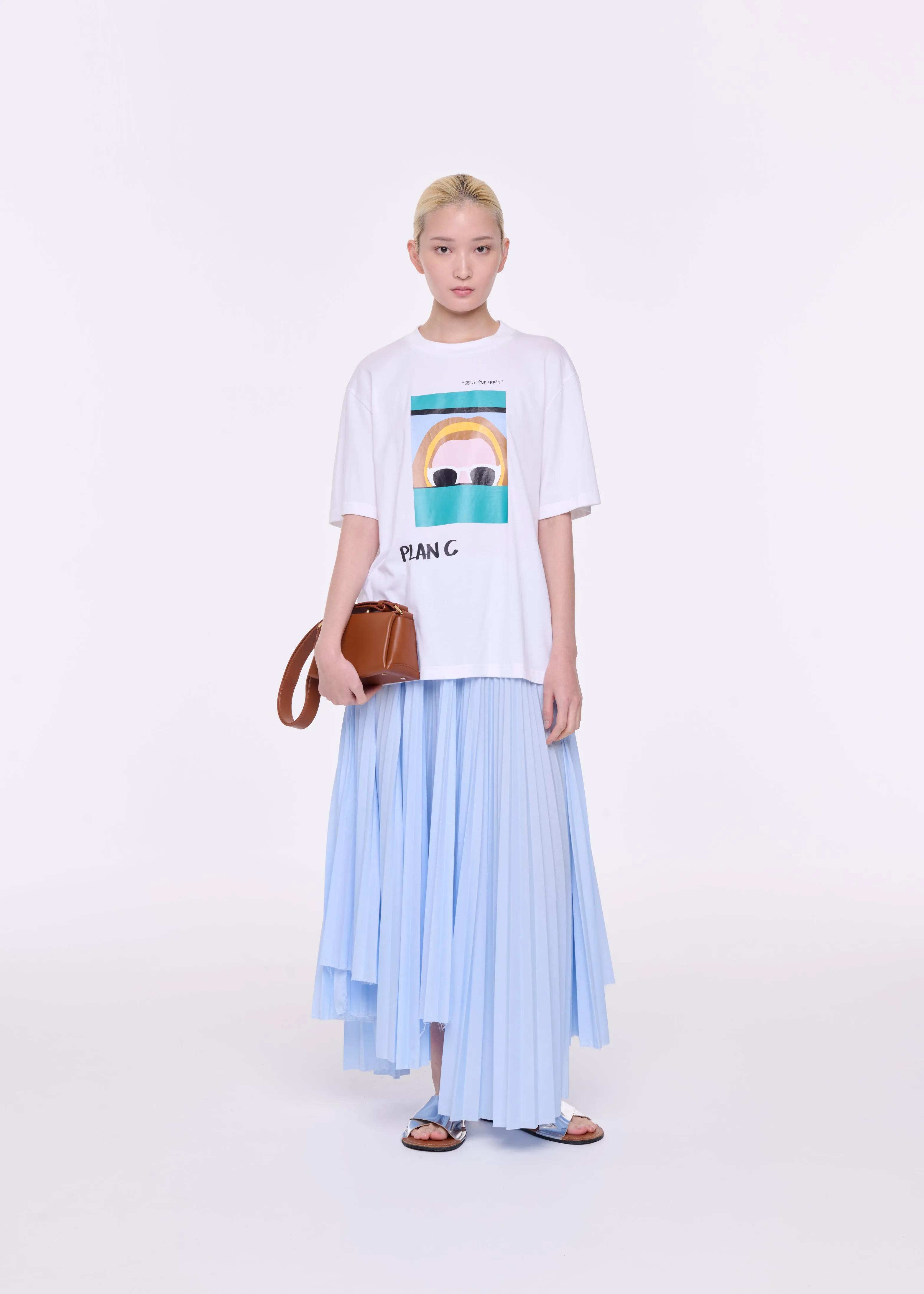 WHITE "SELF PORTRAIT" PRINT T-SHIRT sold by Plan C product image thumbnail 2