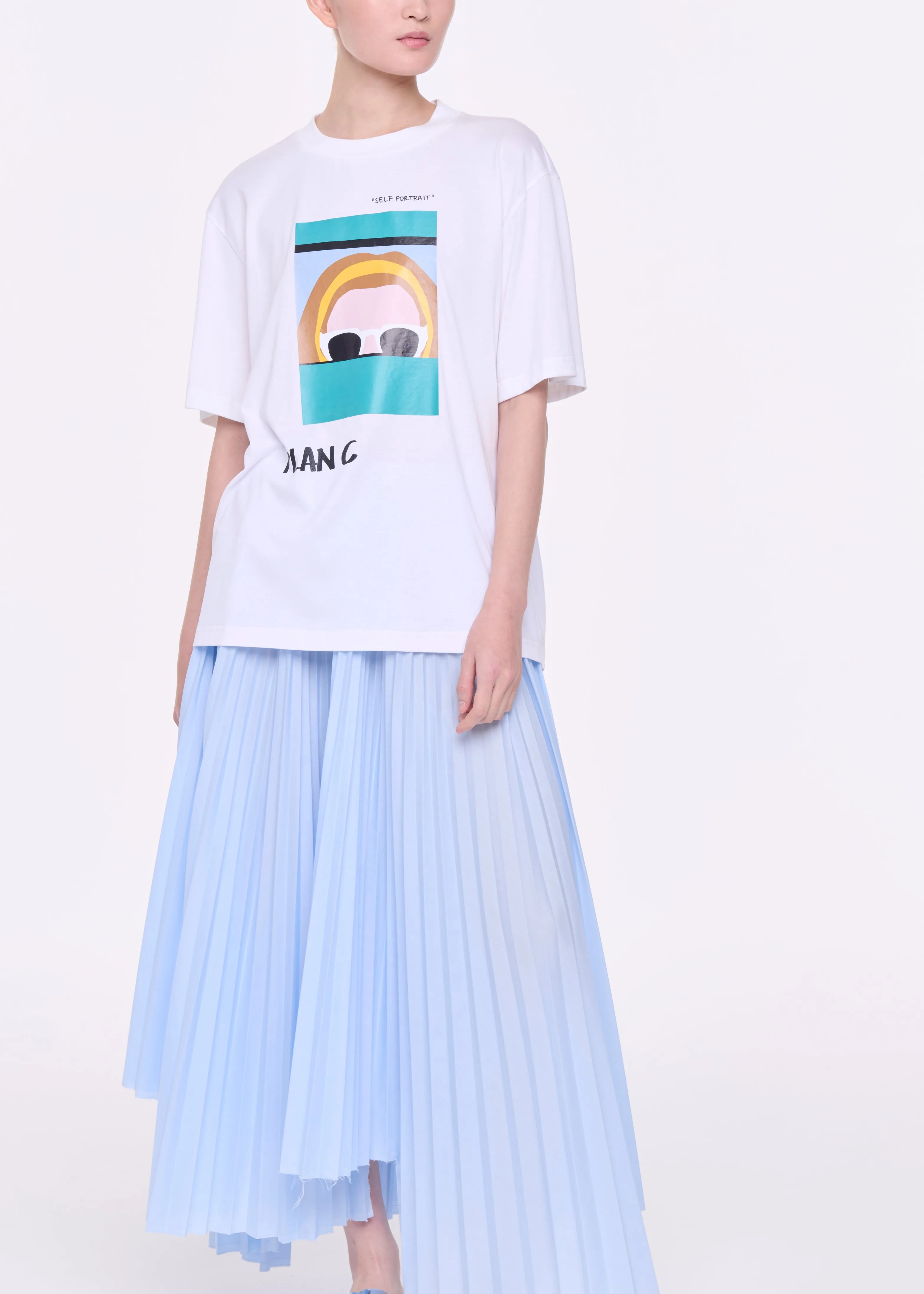 WHITE "SELF PORTRAIT" PRINT T-SHIRT sold by Plan C product image thumbnail 3