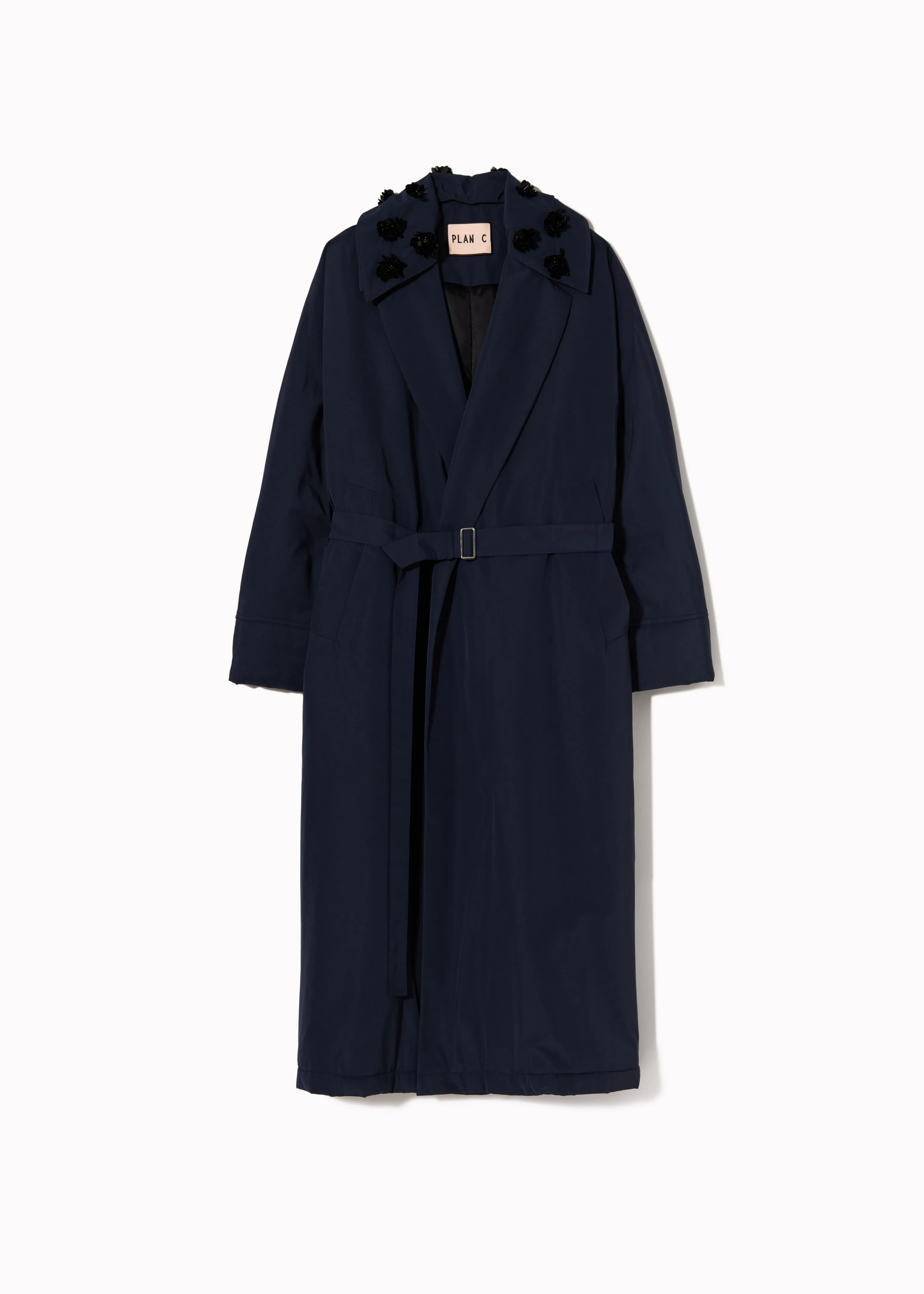NAVY TAFFETA ROBE COAT sold by Plan C product image thumbnail 2