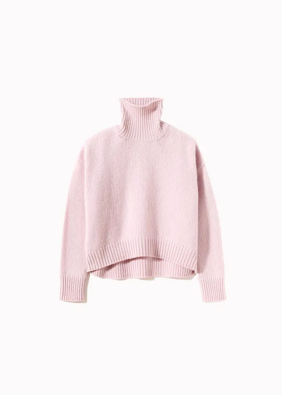 PINK WOOL CASHMERE TURTLENECK SWEATER made by Plan C