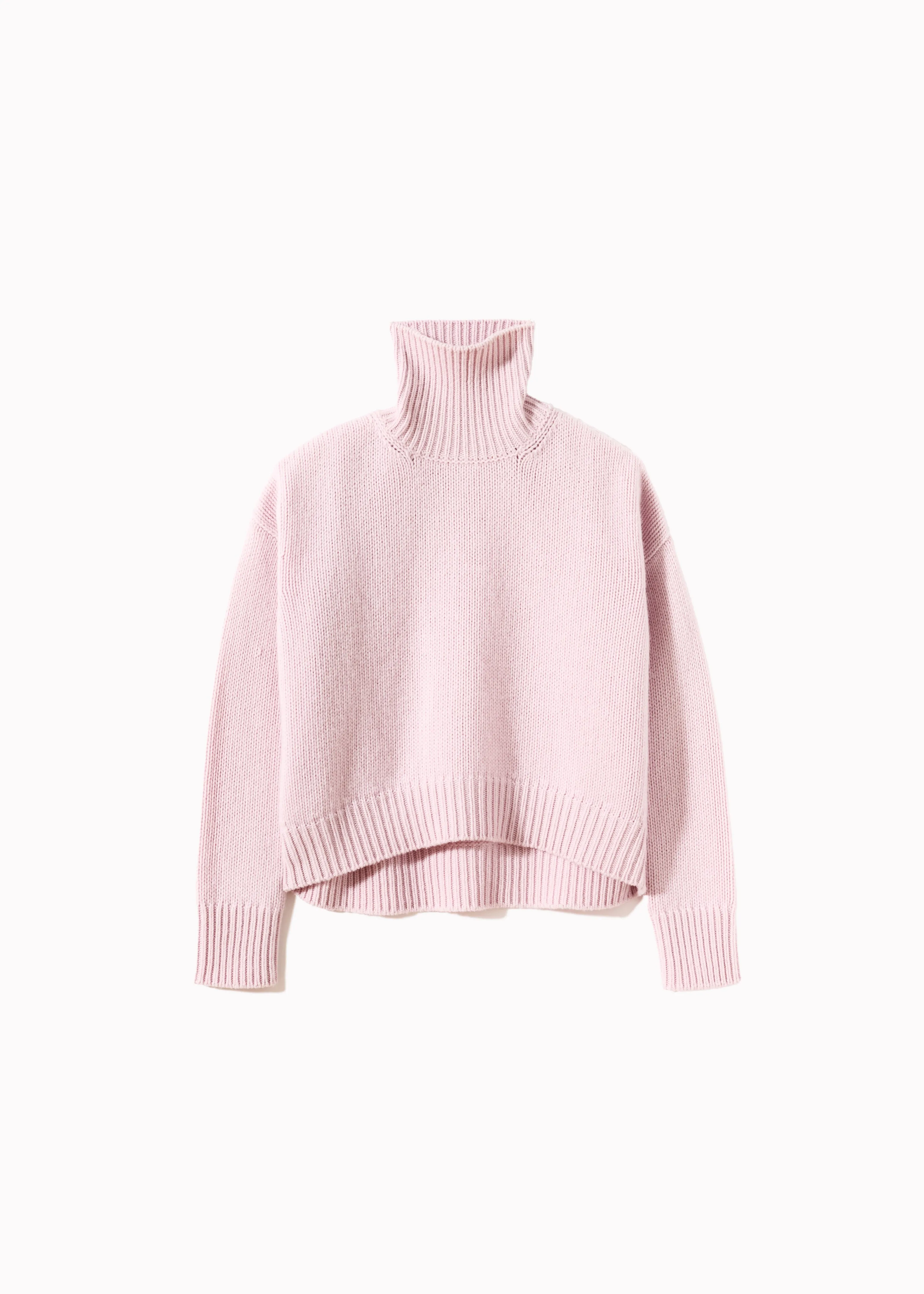 PINK WOOL CASHMERE TURTLENECK SWEATER sold by Plan C