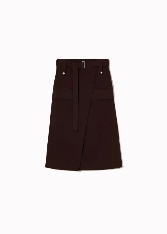 DARK BROWN WRAP SKIRT made by Plan C