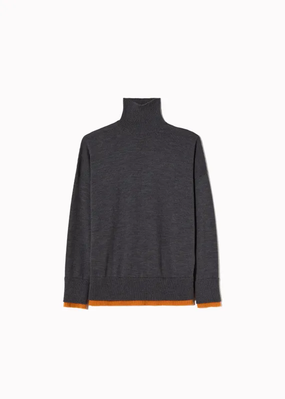 GREY SOFT WOOL TURTLENCK SWEATER made by Plan C