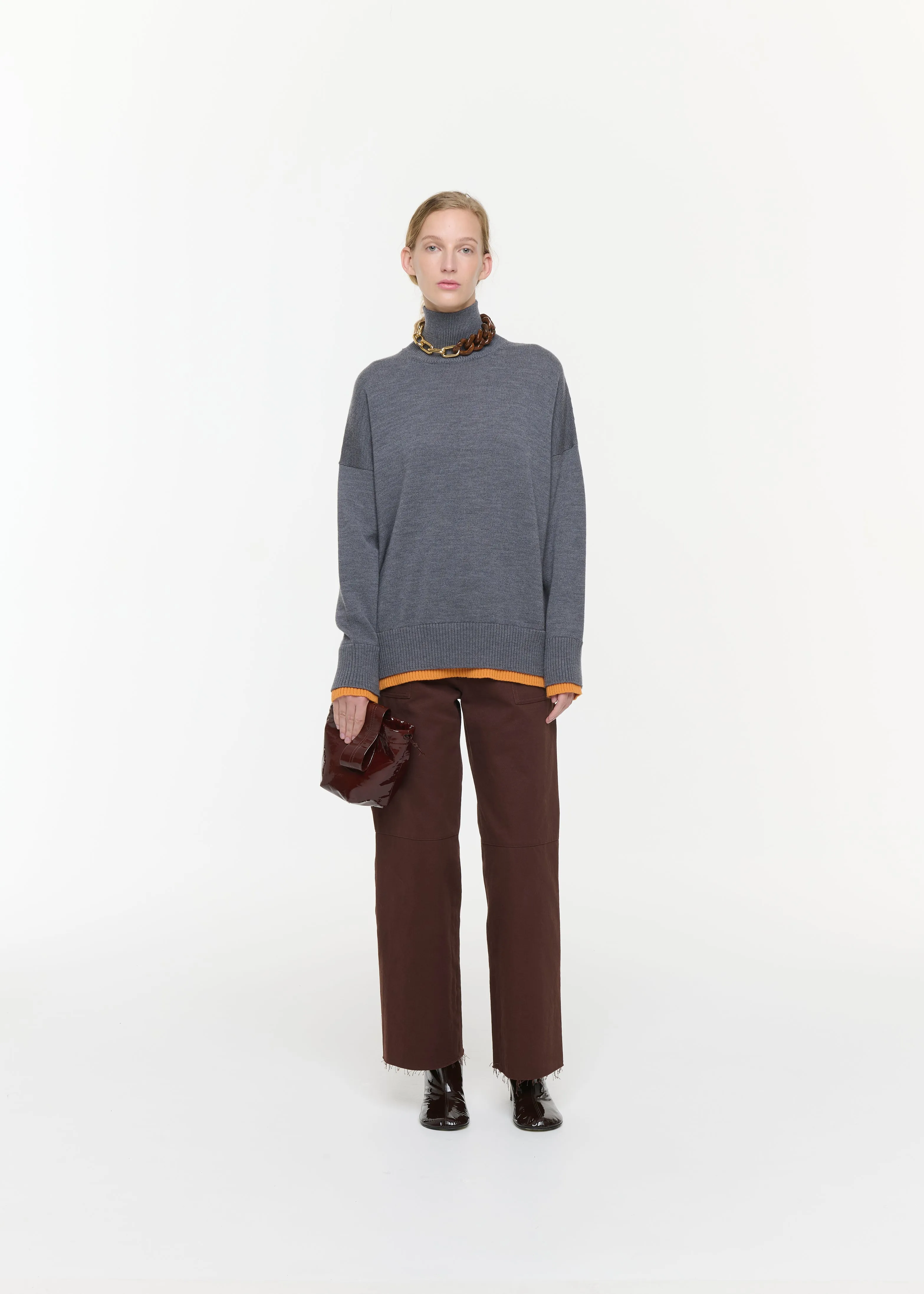 GREY SOFT WOOL TURTLENCK SWEATER sold by Plan C product image thumbnail 2