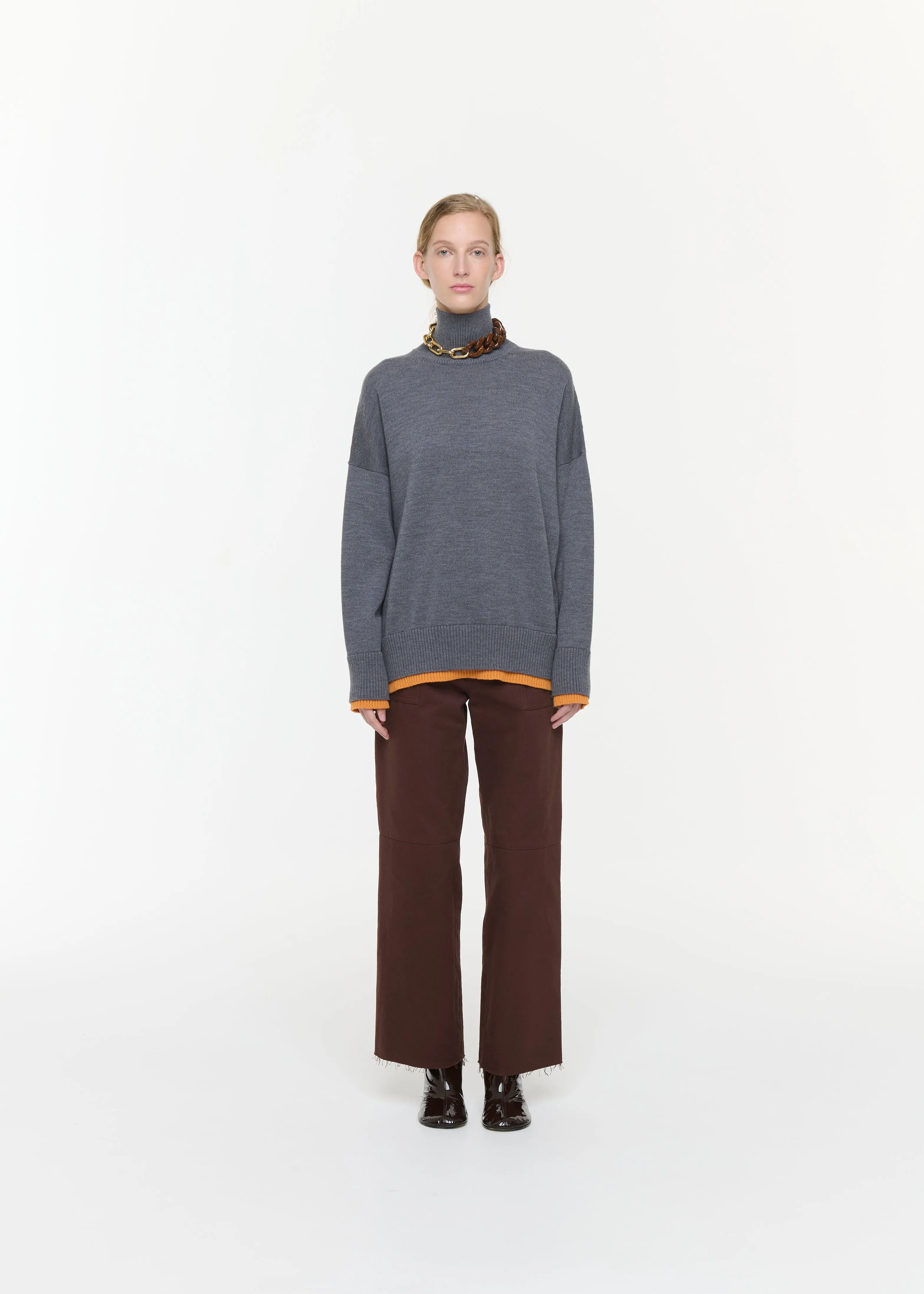 GREY SOFT WOOL TURTLENCK SWEATER sold by Plan C product image thumbnail 3