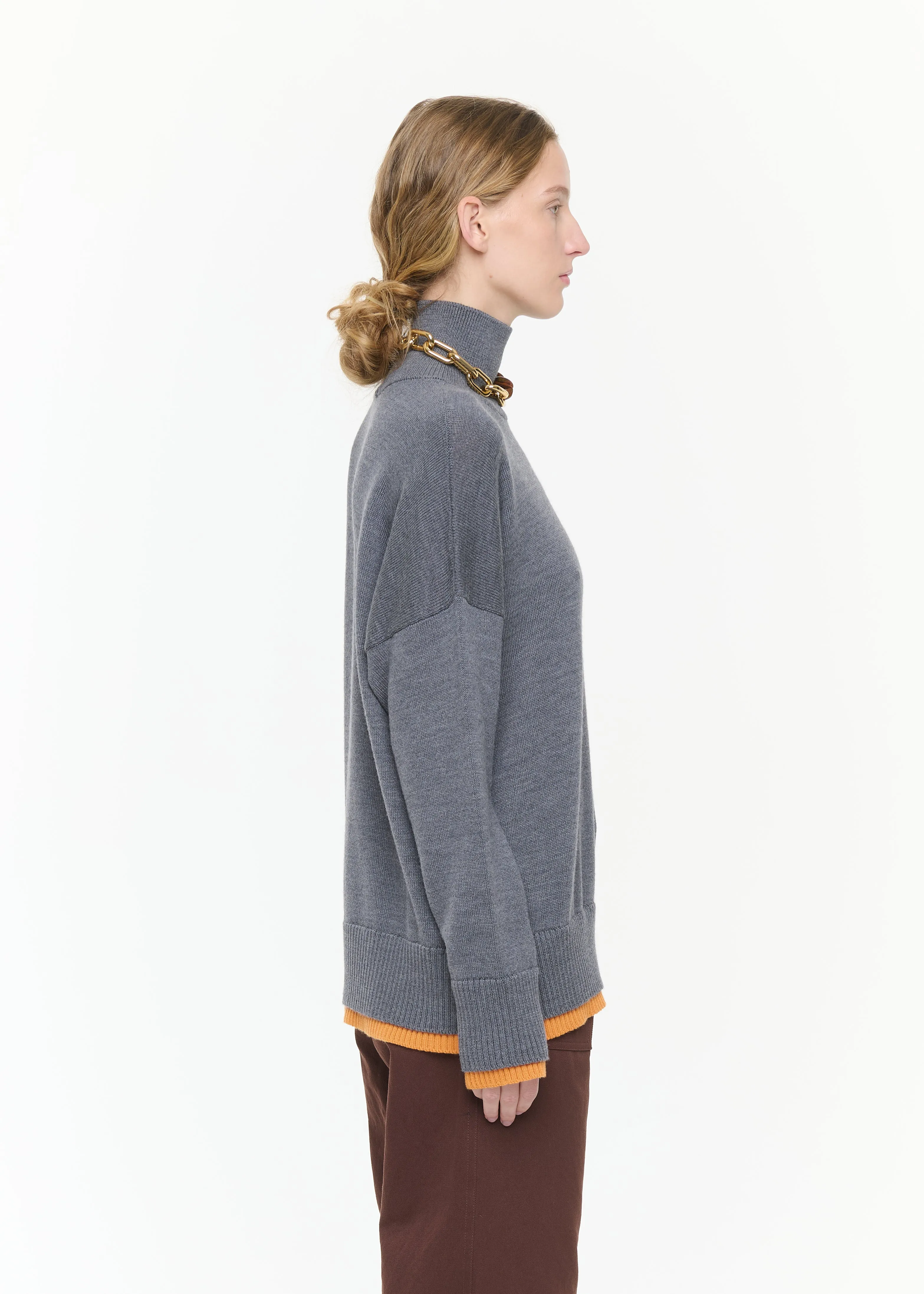 GREY SOFT WOOL TURTLENCK SWEATER sold by Plan C product image thumbnail 5