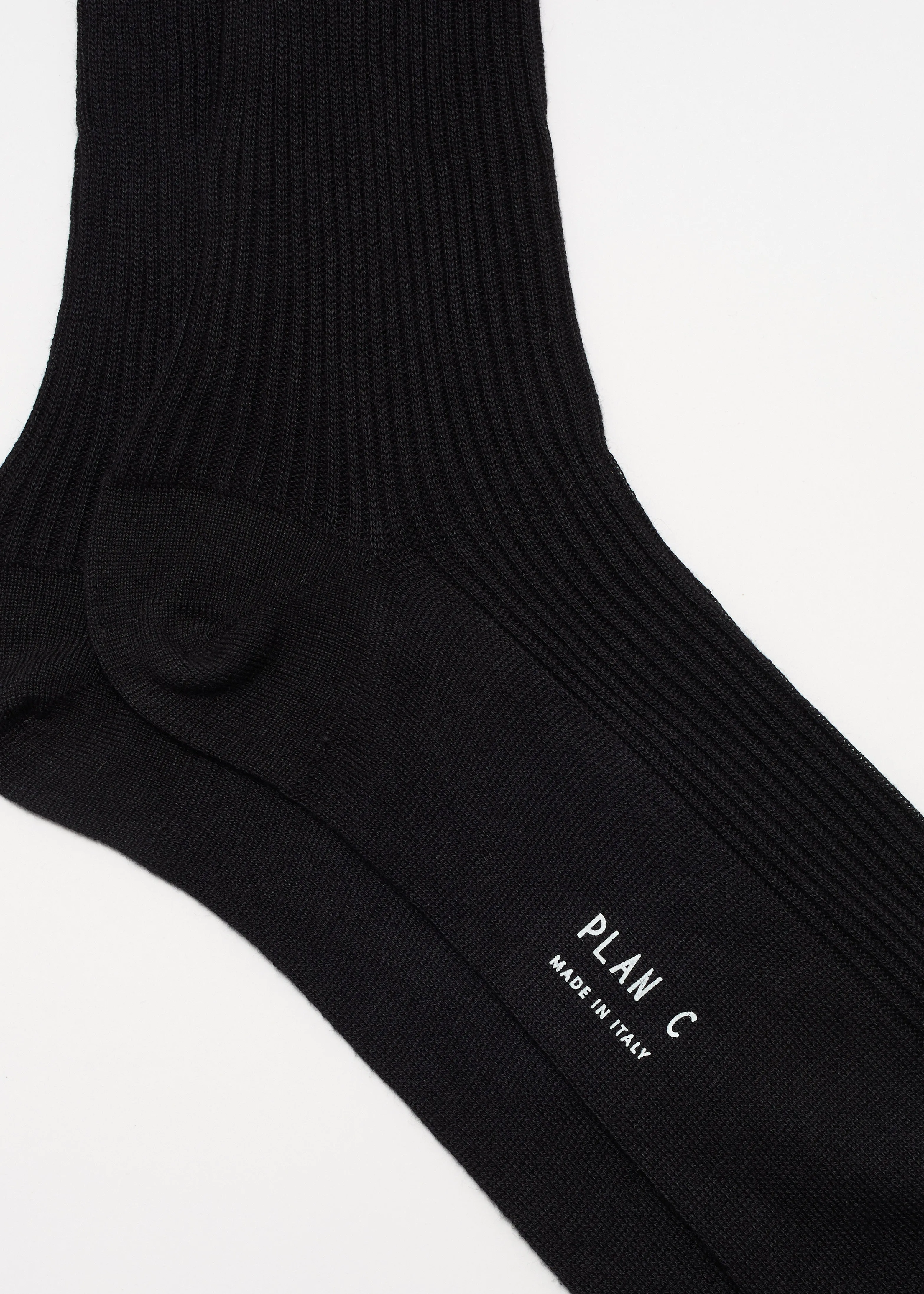 COTTON CASHMERE LONG BLACK SOCKS sold by Plan C product image thumbnail 2