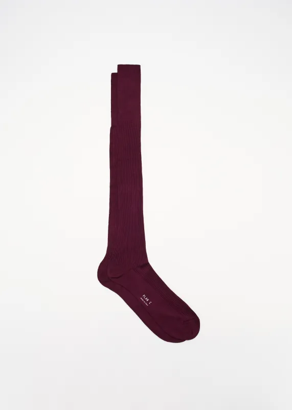 COTTON CASHMERE LONG BURGUNDY SOCKS made by Plan C