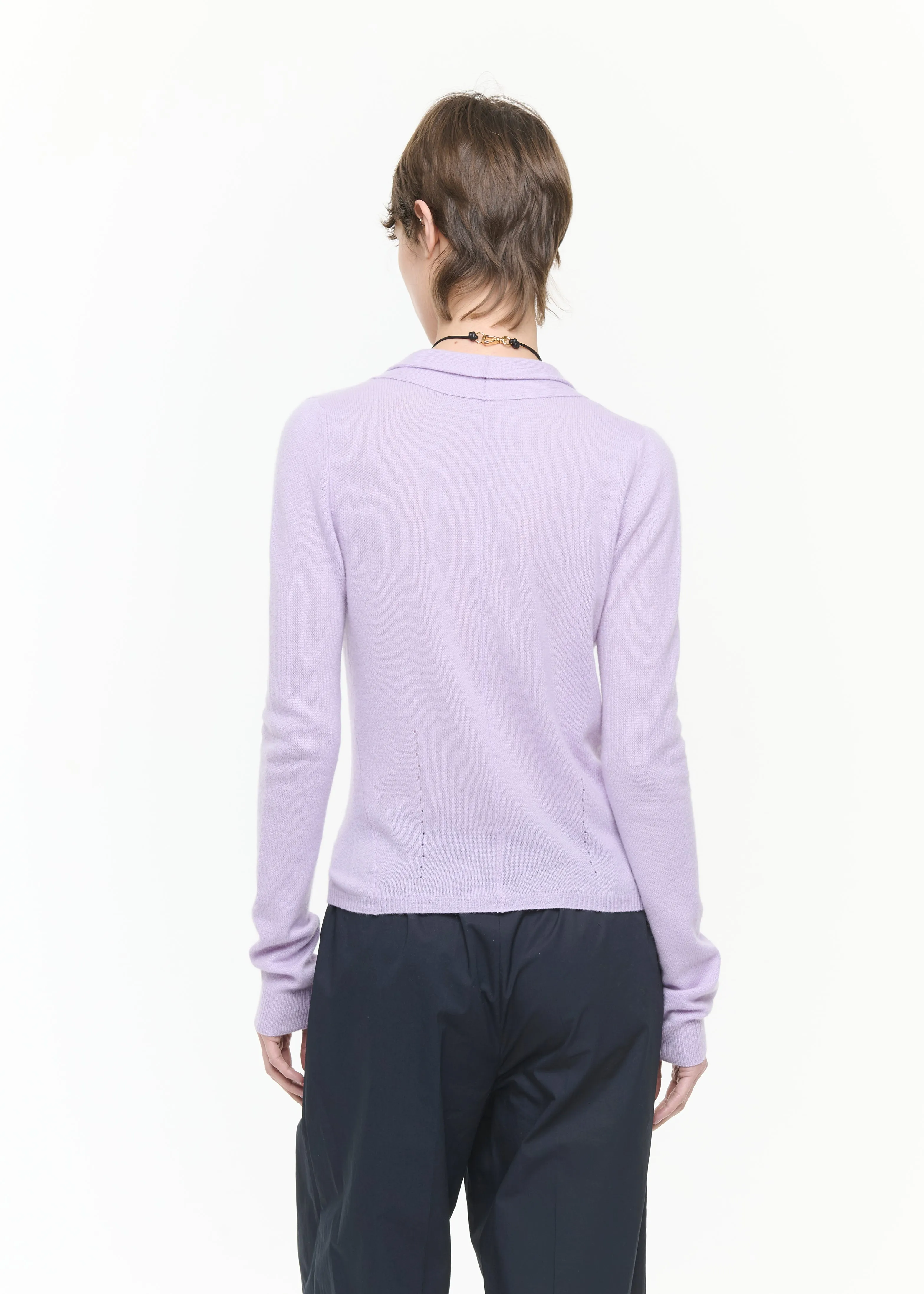 LILAC CASHMERE V-NECK CARDIGAN sold by Plan C product image thumbnail 5