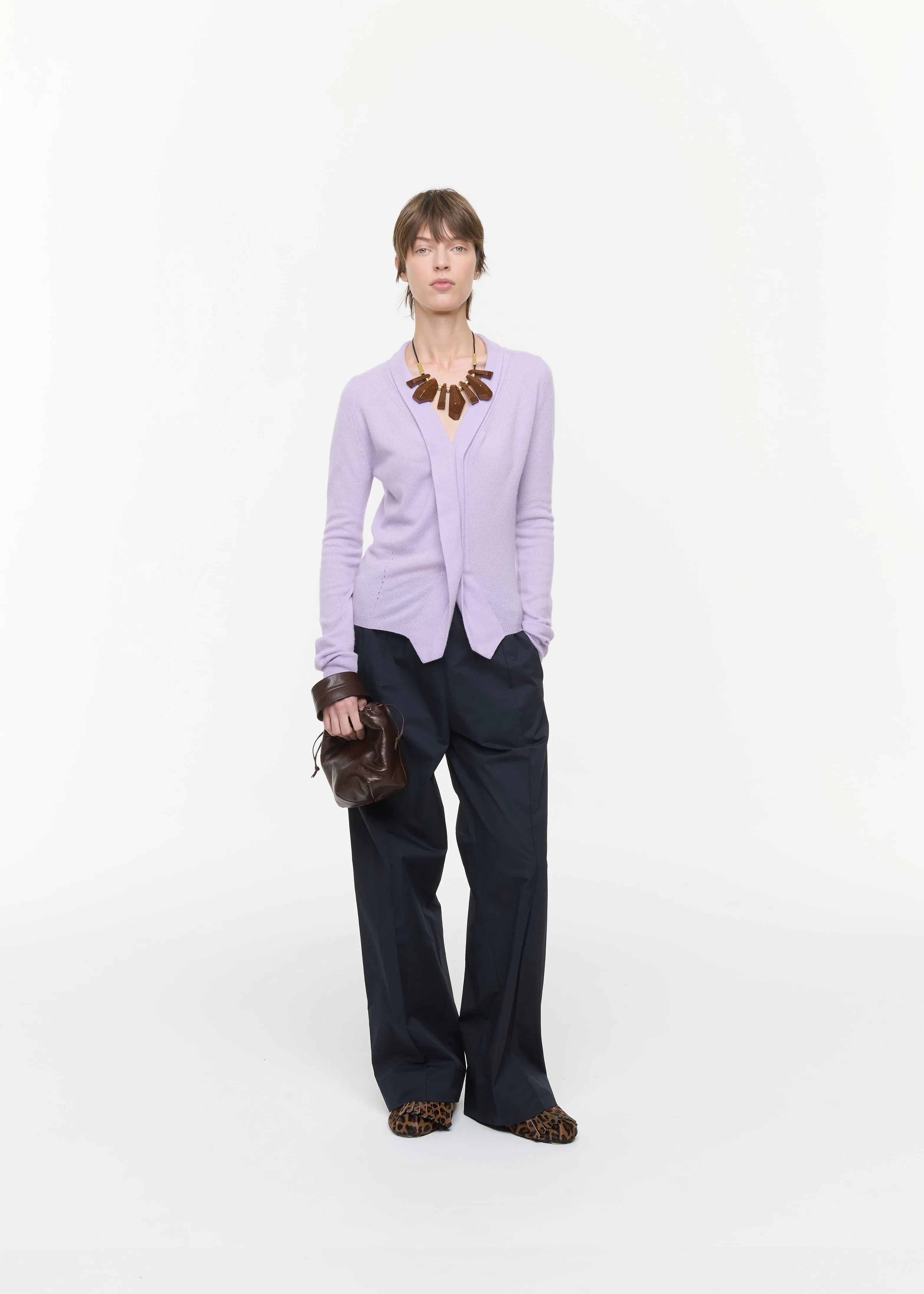 LILAC CASHMERE V-NECK CARDIGAN sold by Plan C product image thumbnail 2