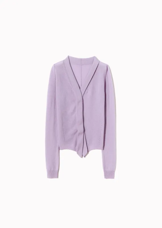 LILAC CASHMERE V-NECK CARDIGAN made by Plan C