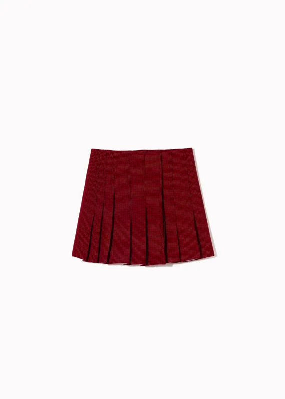 PLEATED MINI SKIRT WITH MICROCHECK made by Plan C