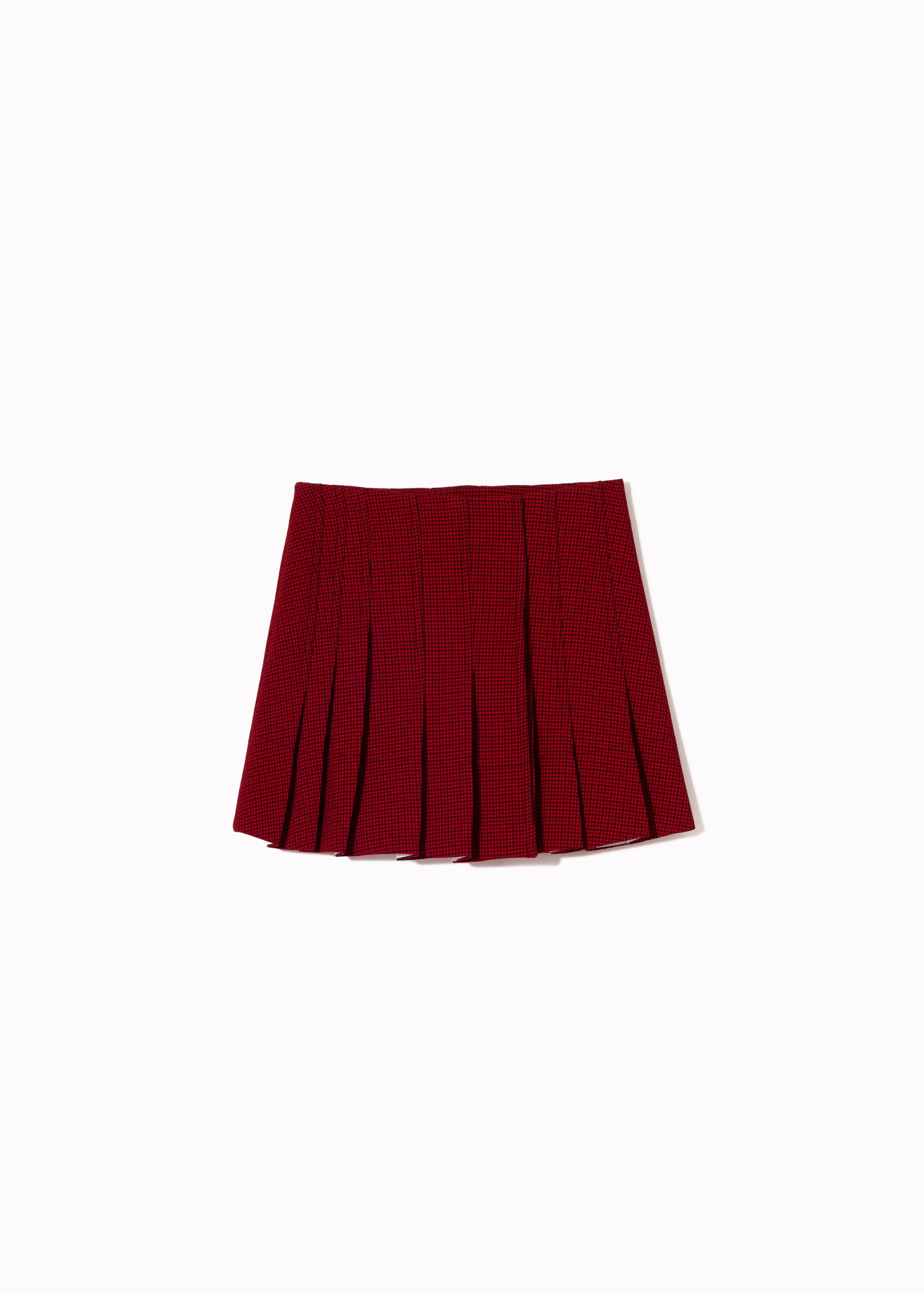 PLEATED MINI SKIRT WITH MICROCHECK sold by Plan C