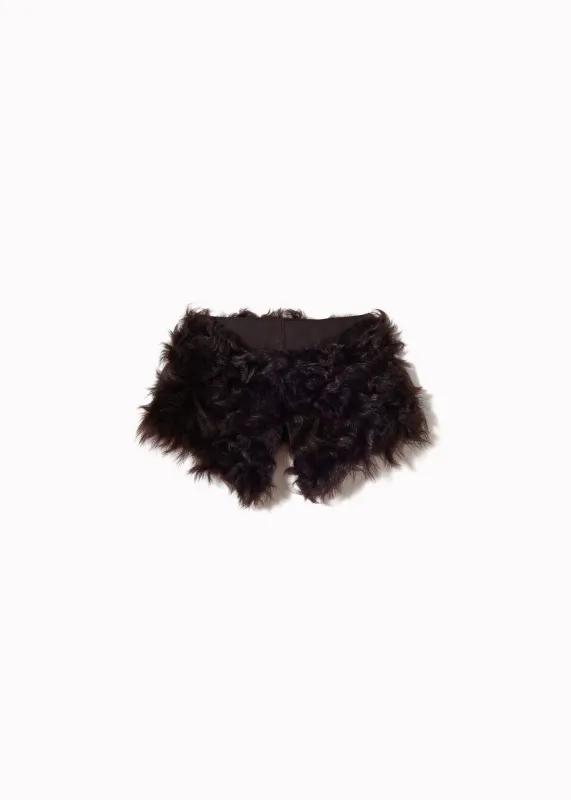 CHESTNUT CURLY SHEARLING SHORT COLLAR made by Plan C