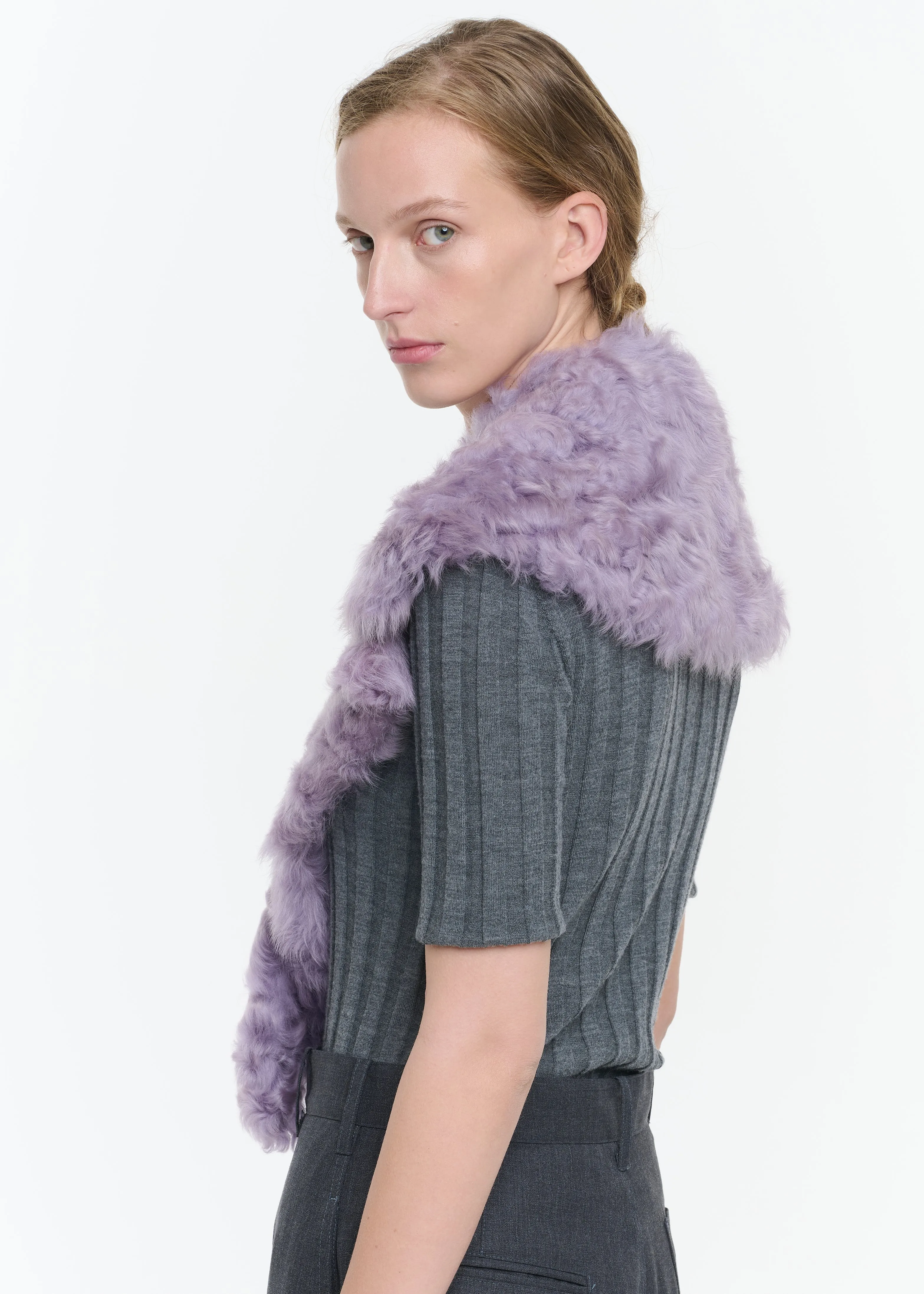 LILAC CURLY SHEARLING REVER COLLAR sold by Plan C product image thumbnail 4