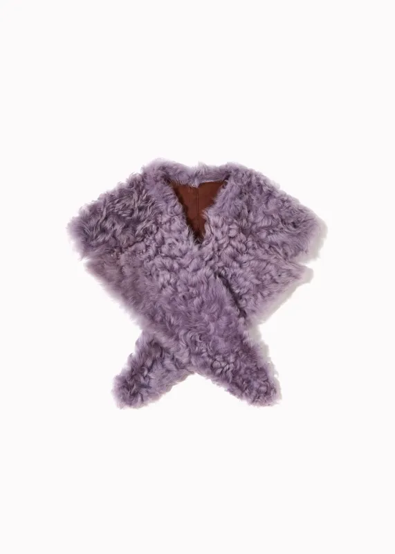 LILAC CURLY SHEARLING REVER COLLAR made by Plan C