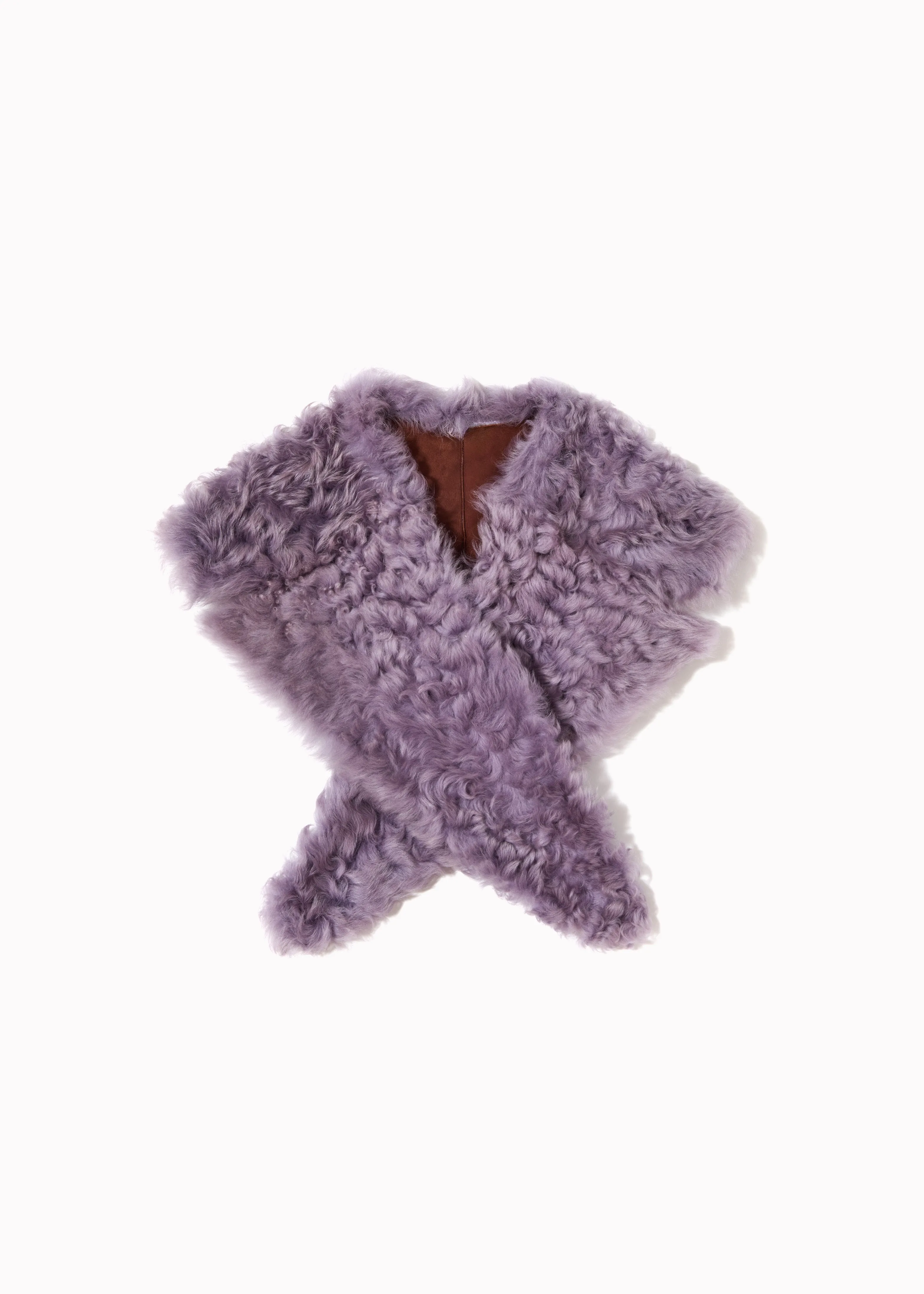 LILAC CURLY SHEARLING REVER COLLAR sold by Plan C