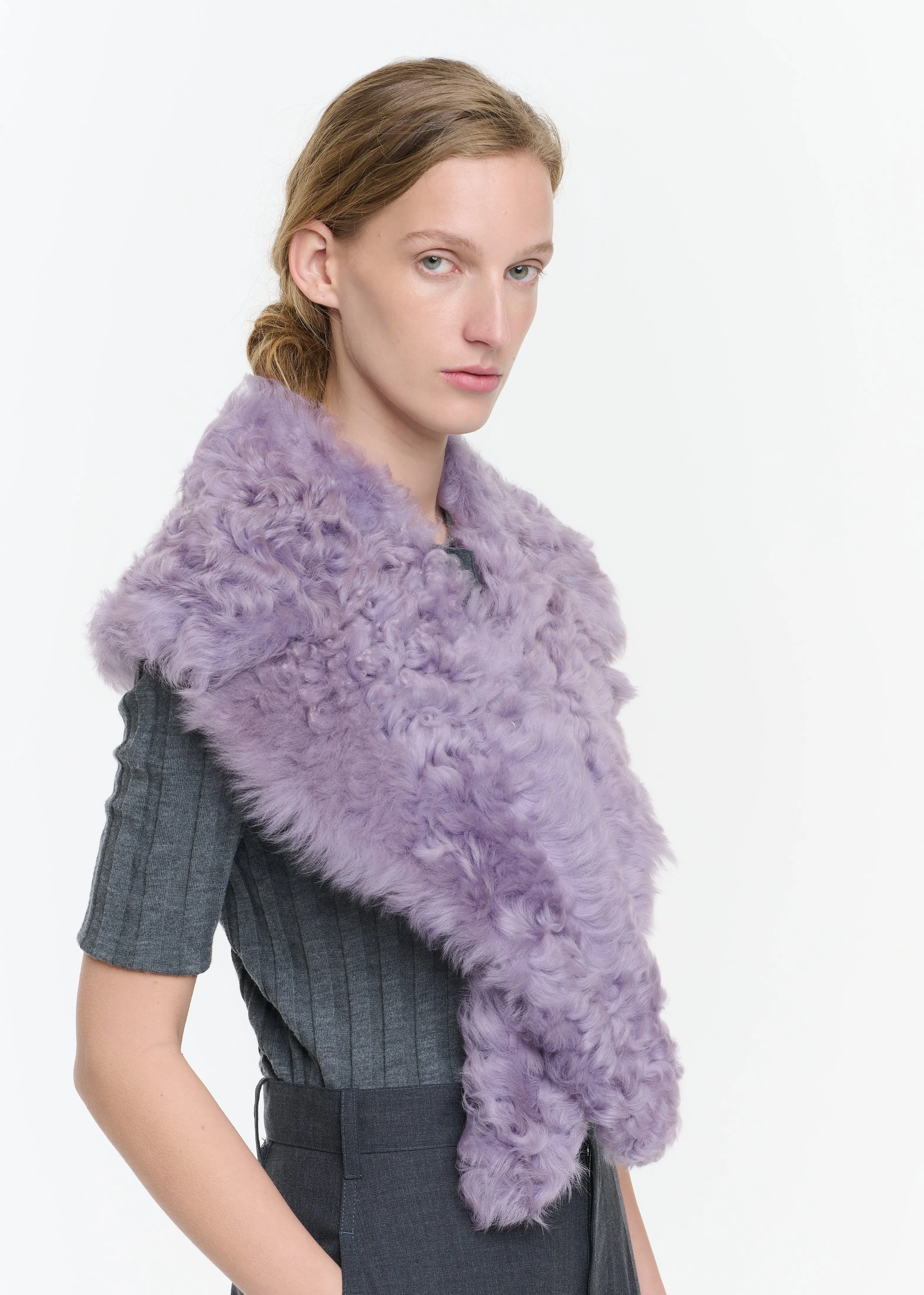 LILAC CURLY SHEARLING REVER COLLAR sold by Plan C product image thumbnail 2