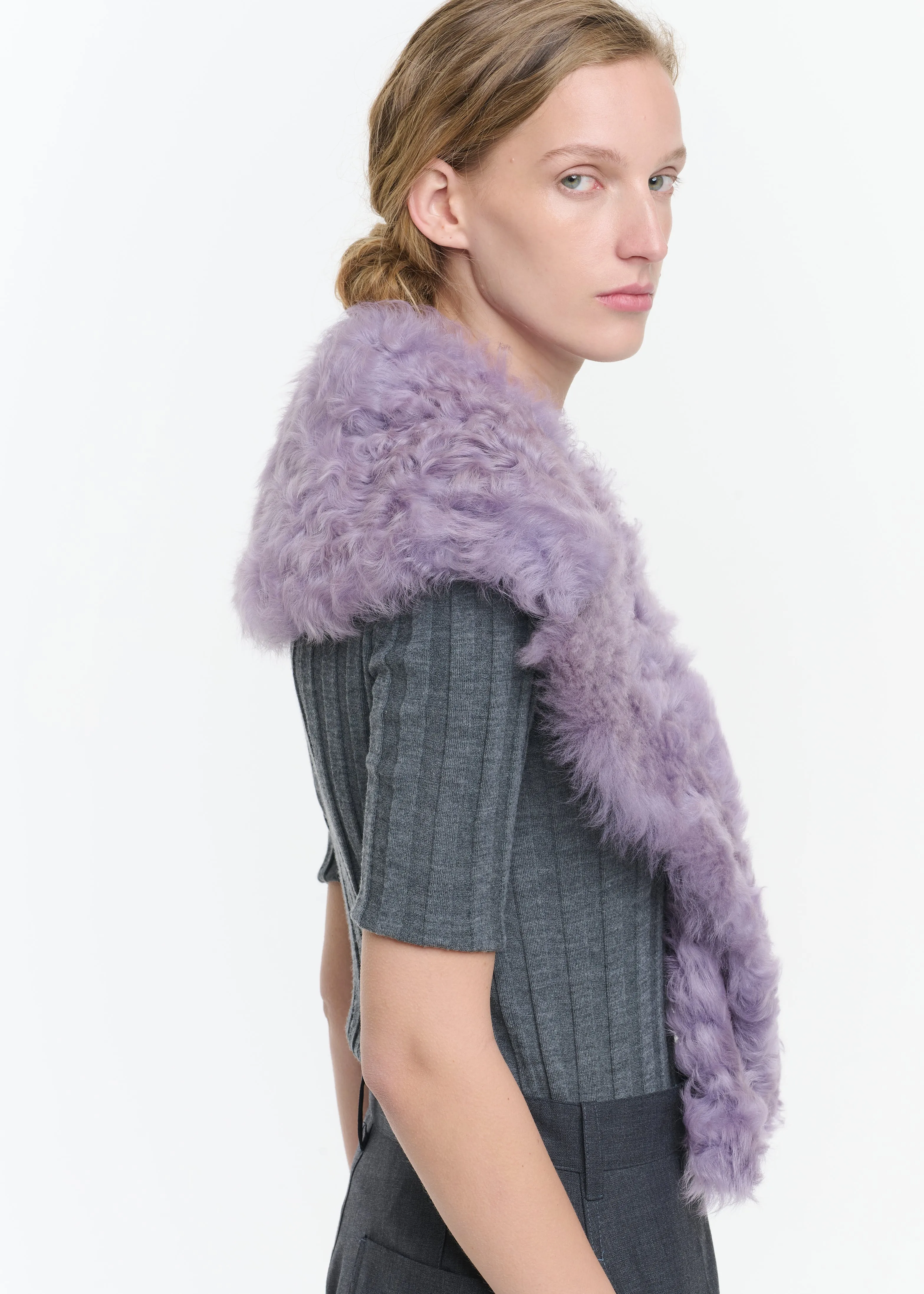 LILAC CURLY SHEARLING REVER COLLAR sold by Plan C product image thumbnail 3