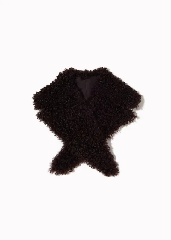 CHESTNUT CURLY SHEARLING REVER COLLAR made by Plan C