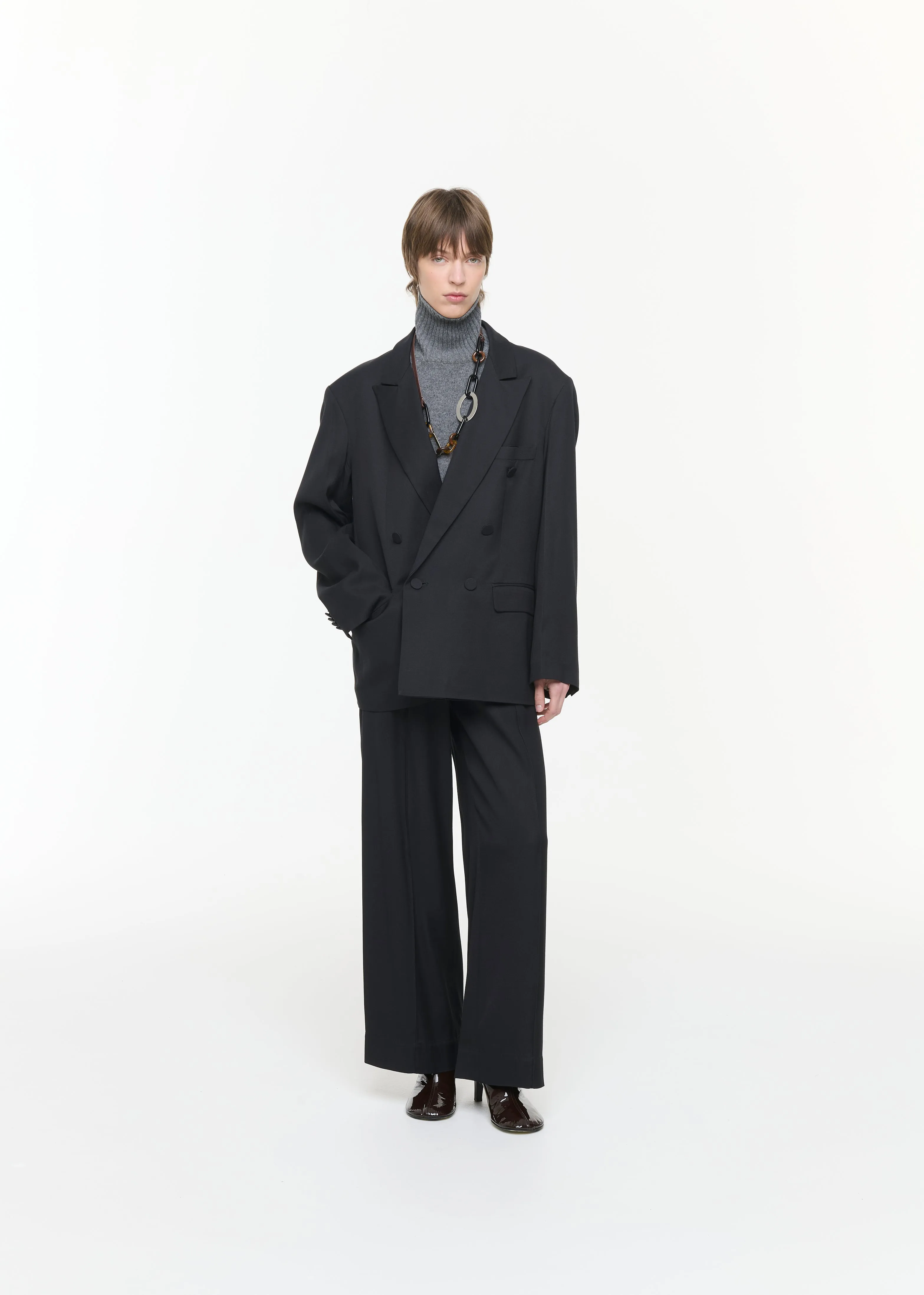 DOUBLE-BREASTED BLACK BLAZER sold by Plan C product image thumbnail 3