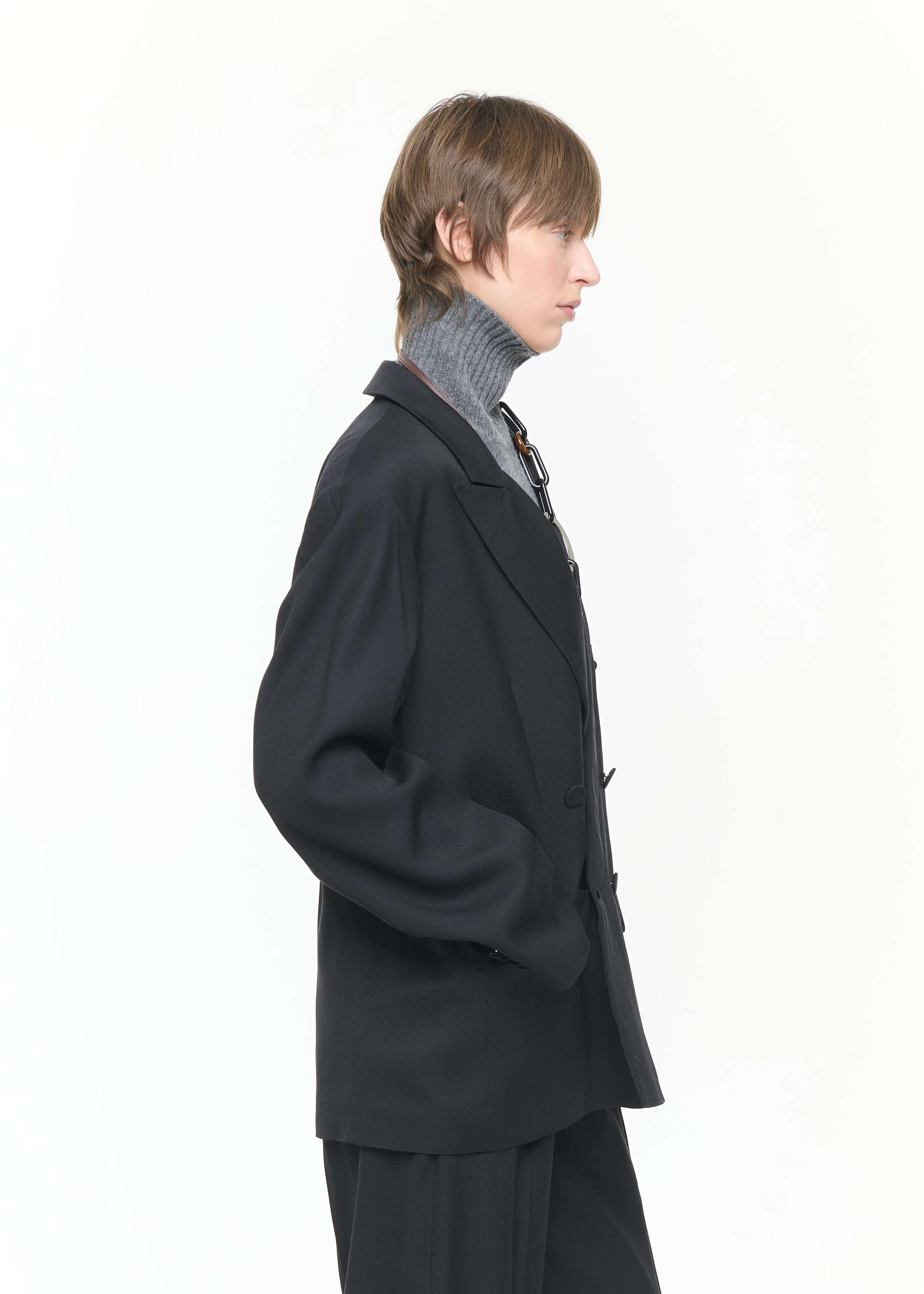 DOUBLE-BREASTED BLACK BLAZER sold by Plan C product image thumbnail 5