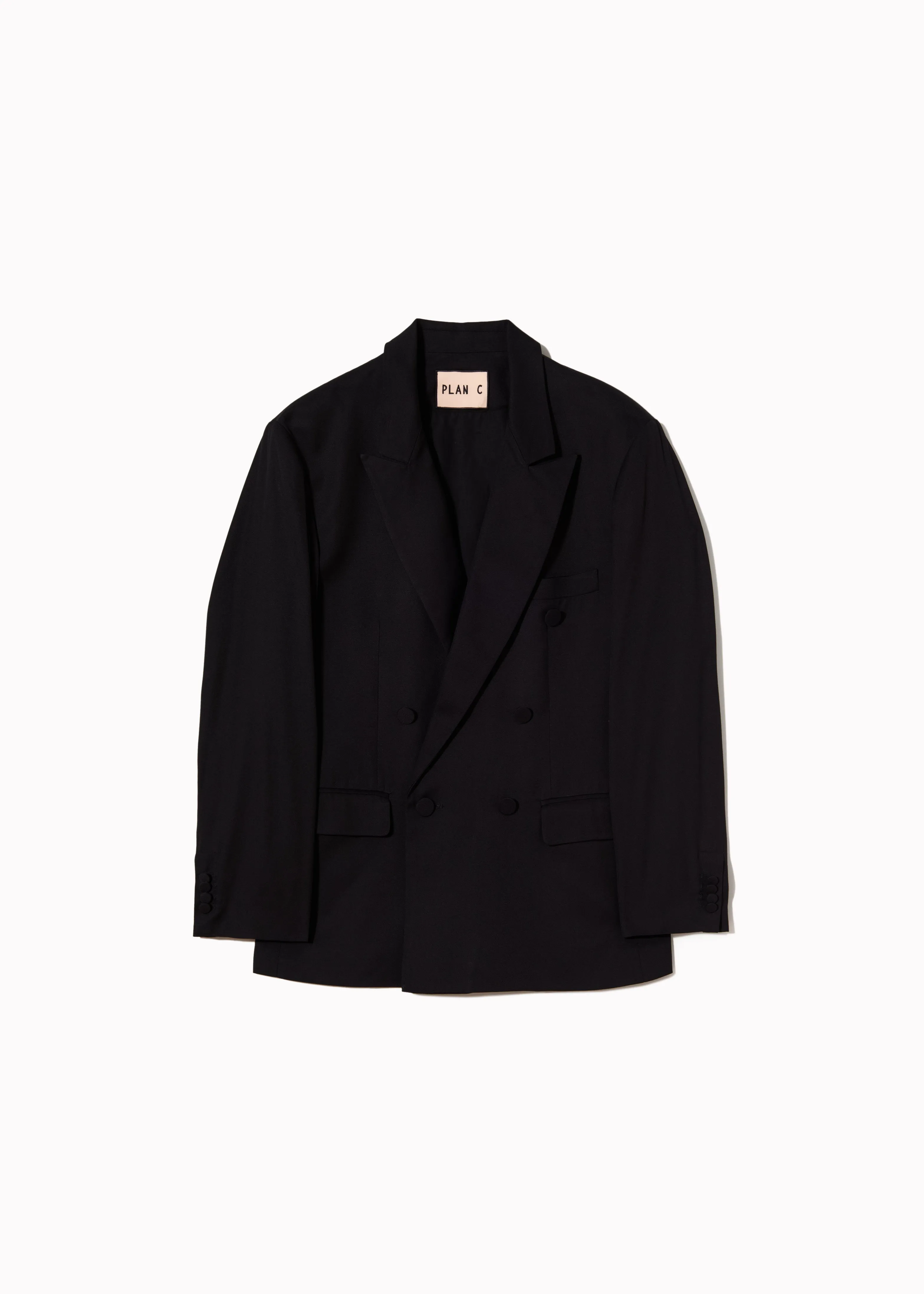 DOUBLE-BREASTED BLACK BLAZER sold by Plan C