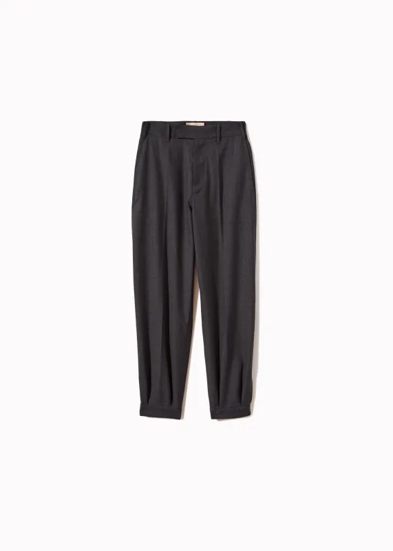 GREY MELANGE WOOL TWILL TROUSERS made by Plan C