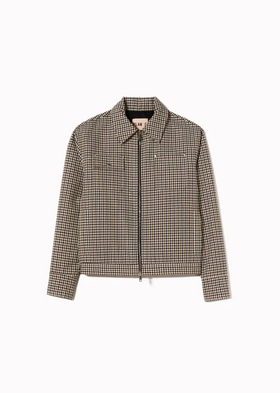 CHECK WOOL BLOUSON JACKET made by Plan C