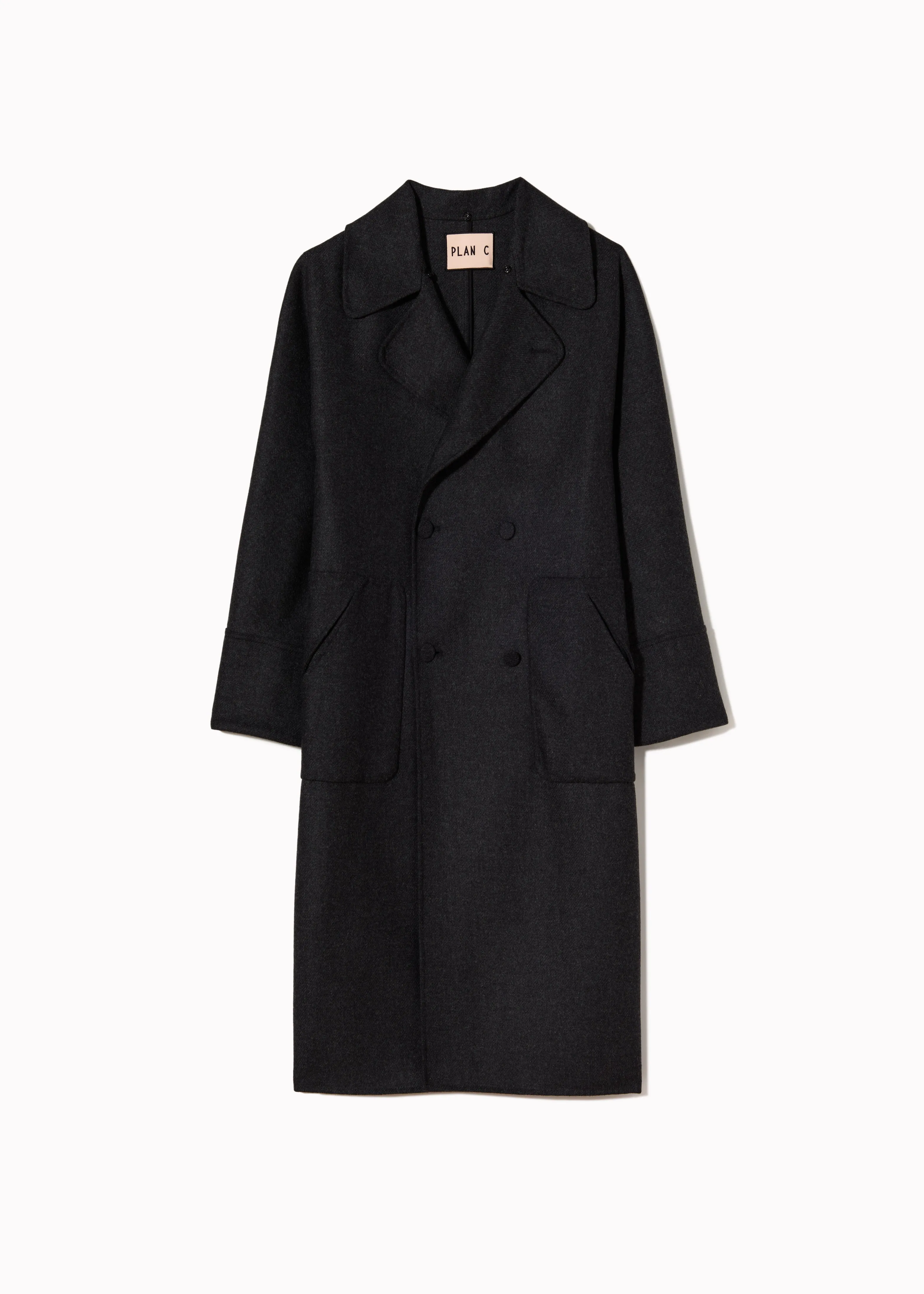 MELANGE WOOL COAT WITH SEQUIN COLLAR sold by Plan C product image thumbnail 2