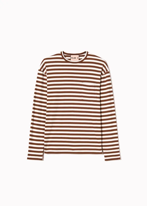 STRIPED LONG SLEEVED T-SHIRT made by Plan C