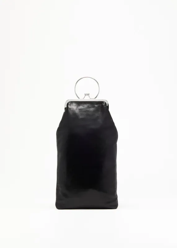 BLACK LEATHER LONG POUCH made by Plan C
