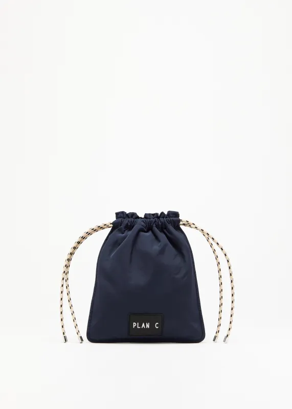NAVY TAFFETA POUCH made by Plan C