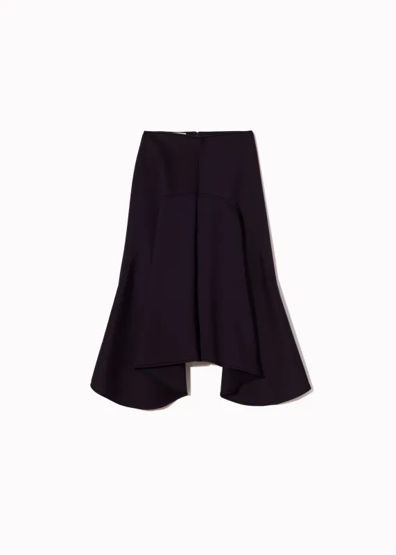 BLUE BLACK ASYMMETRIC SCUBA SKIRT made by Plan C