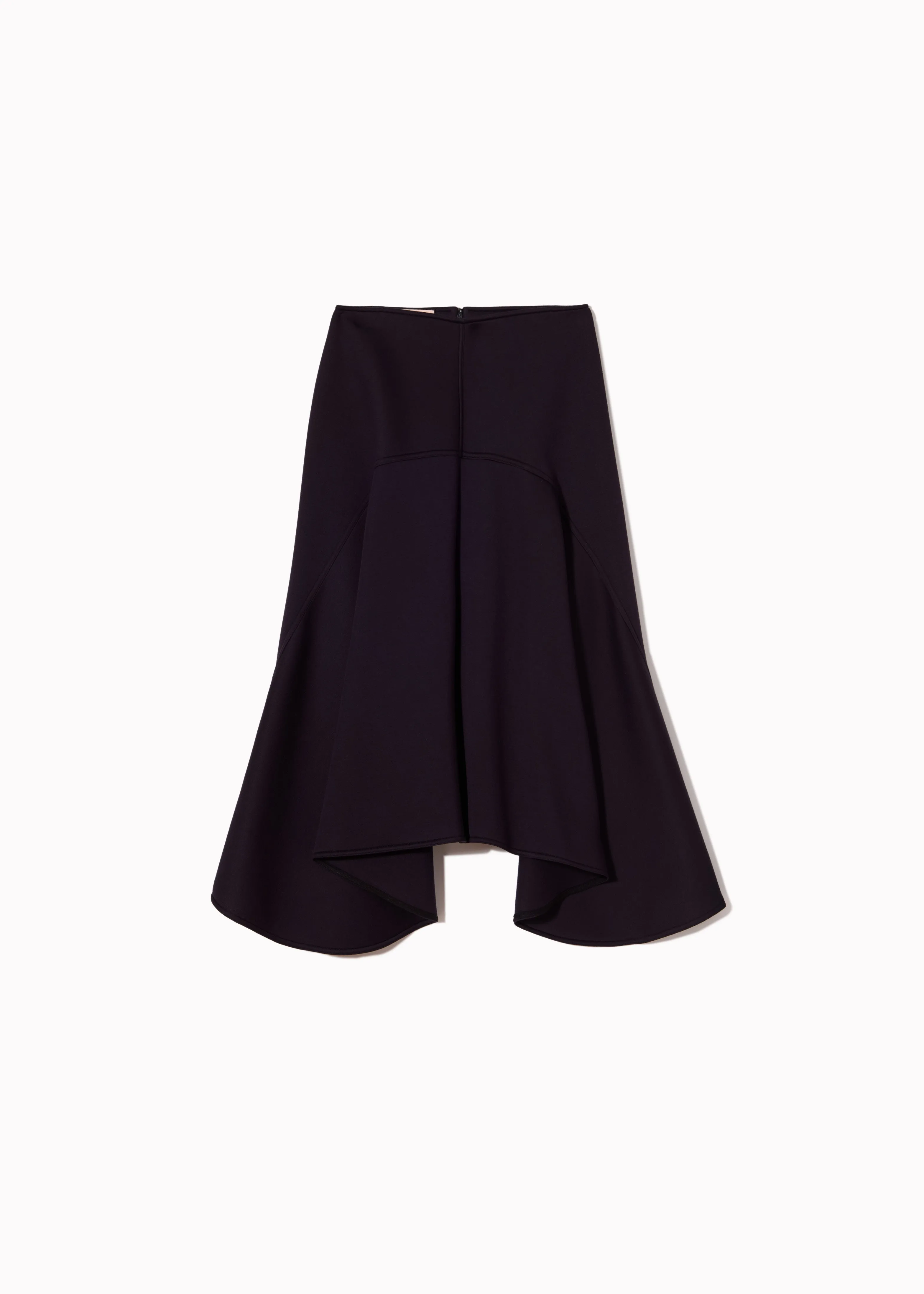 BLUE BLACK ASYMMETRIC SCUBA SKIRT sold by Plan C
