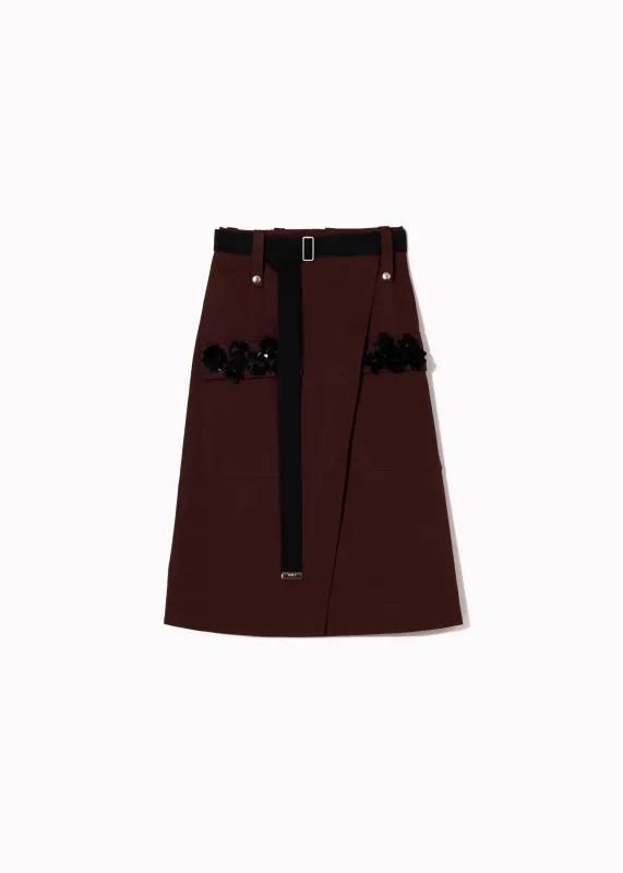 BROWN WRAP SKIRT WITH SEQUIN POCKETS made by Plan C