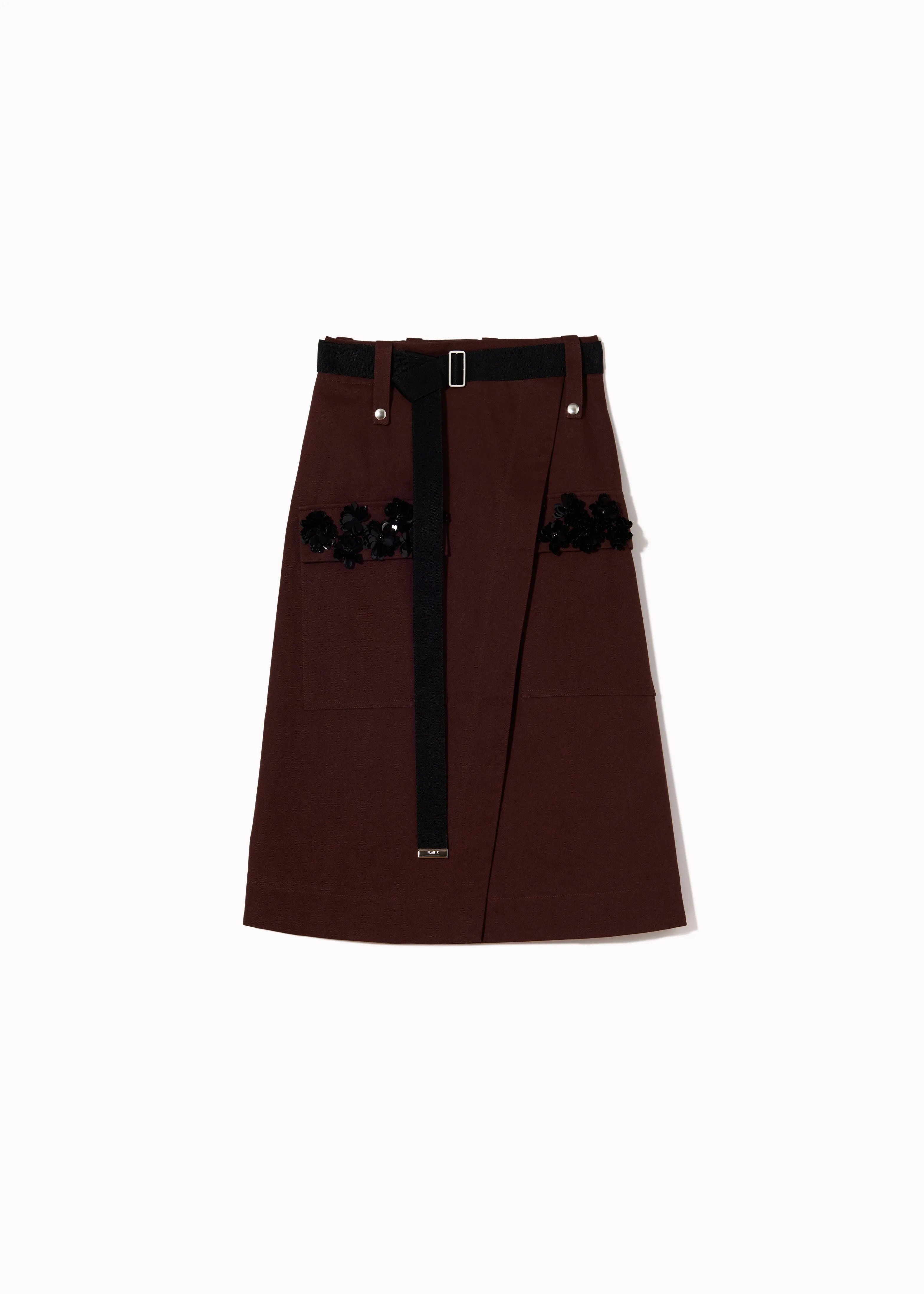 BROWN WRAP SKIRT WITH SEQUIN POCKETS sold by Plan C
