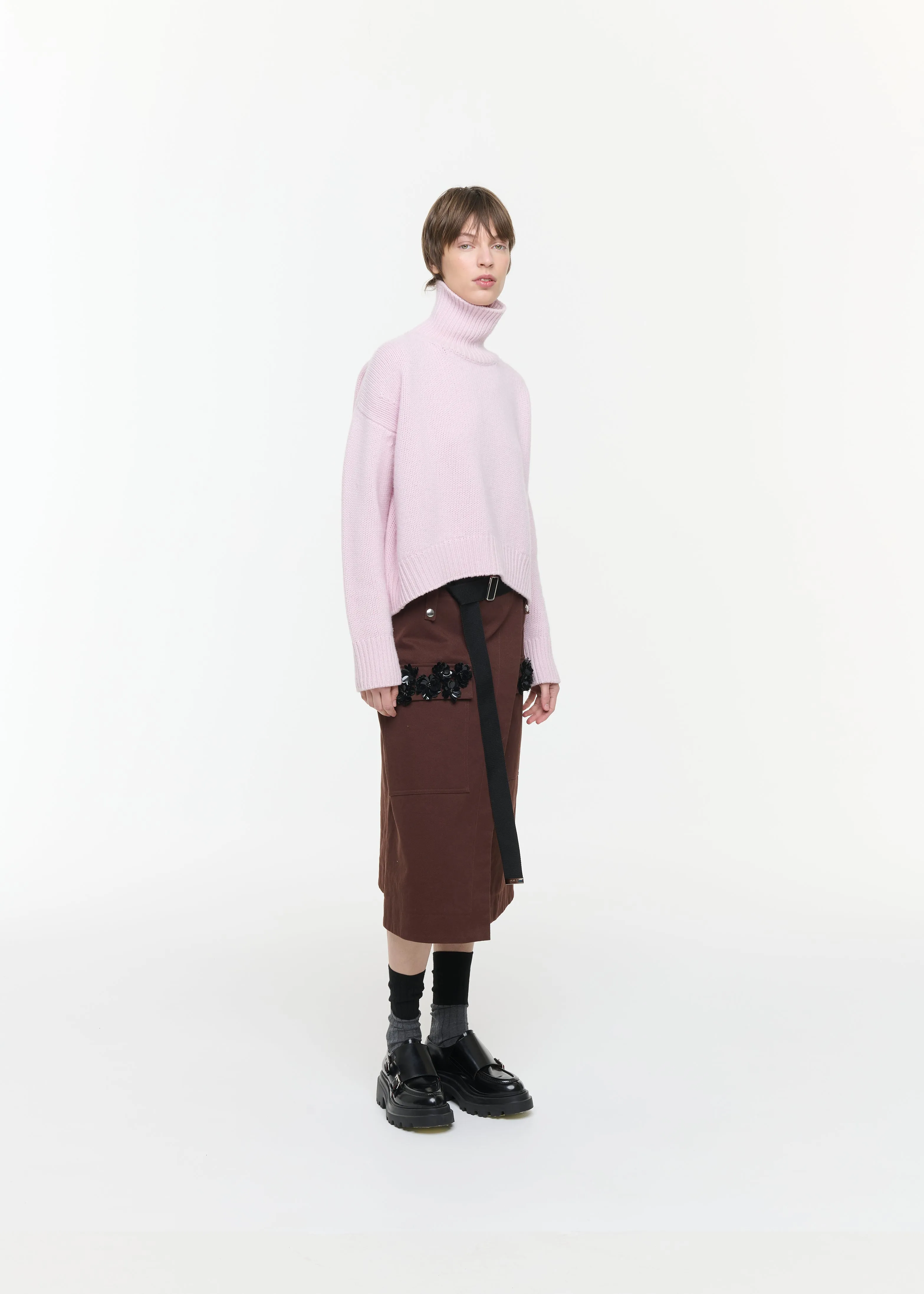 BROWN WRAP SKIRT WITH SEQUIN POCKETS sold by Plan C product image thumbnail 5