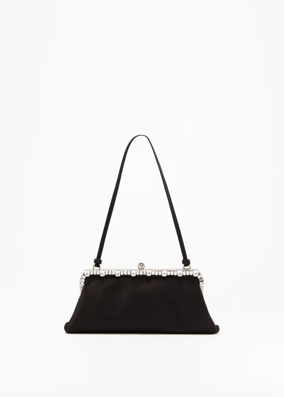 BLACK DUCHESSE CLUTCH WITH CRYSTALS made by Plan C