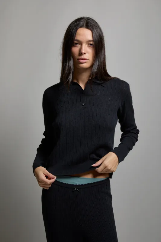 Presley Pointelle Polo sold by ASHER