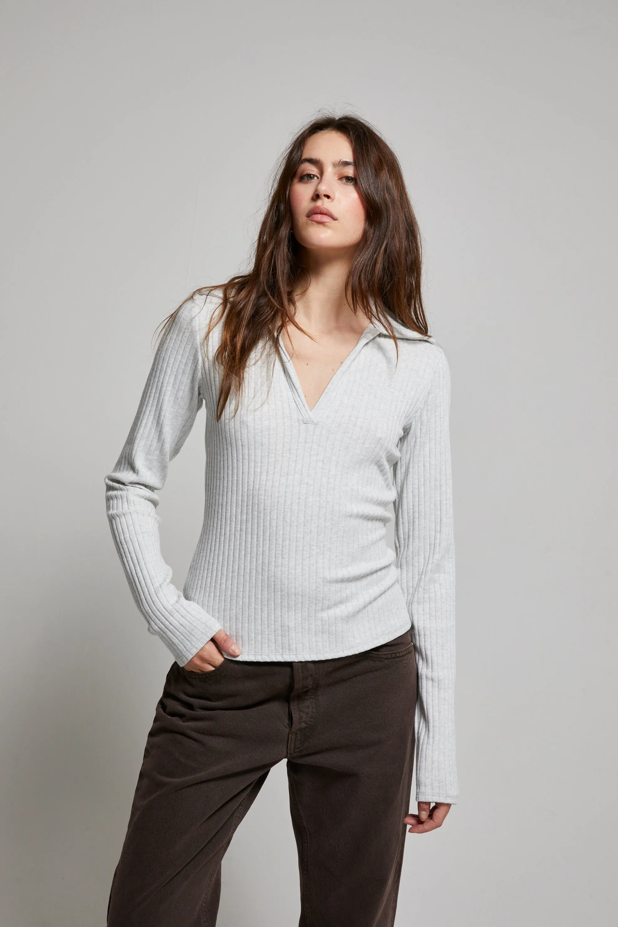 Patti Brushed Sweater Rib Polo sold by ASHER product image thumbnail 3
