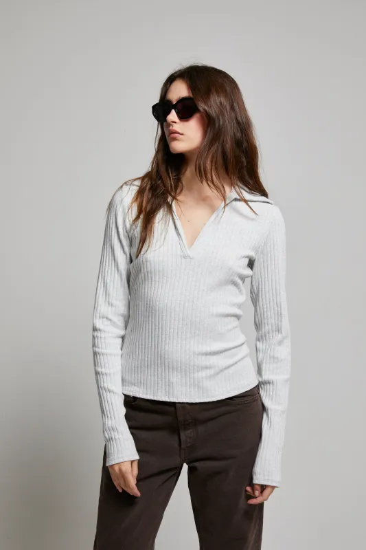 Patti Brushed Sweater Rib Polo sold by ASHER