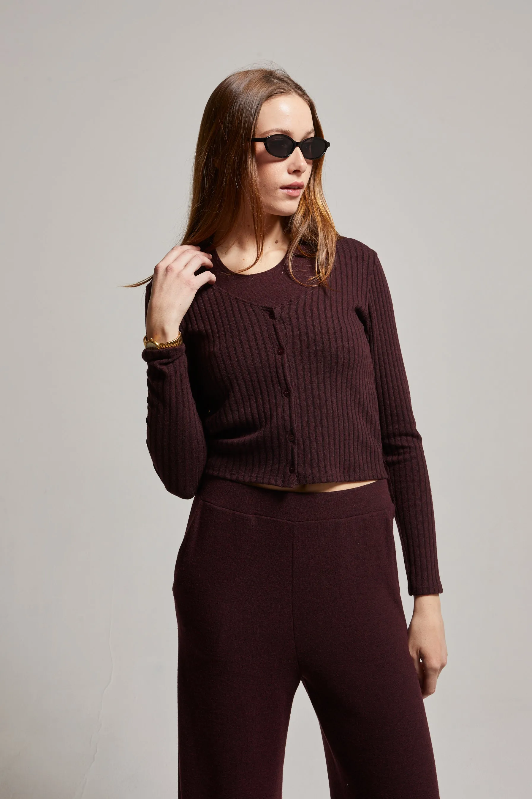 Cora Ribbed Cardigan sold by ASHER