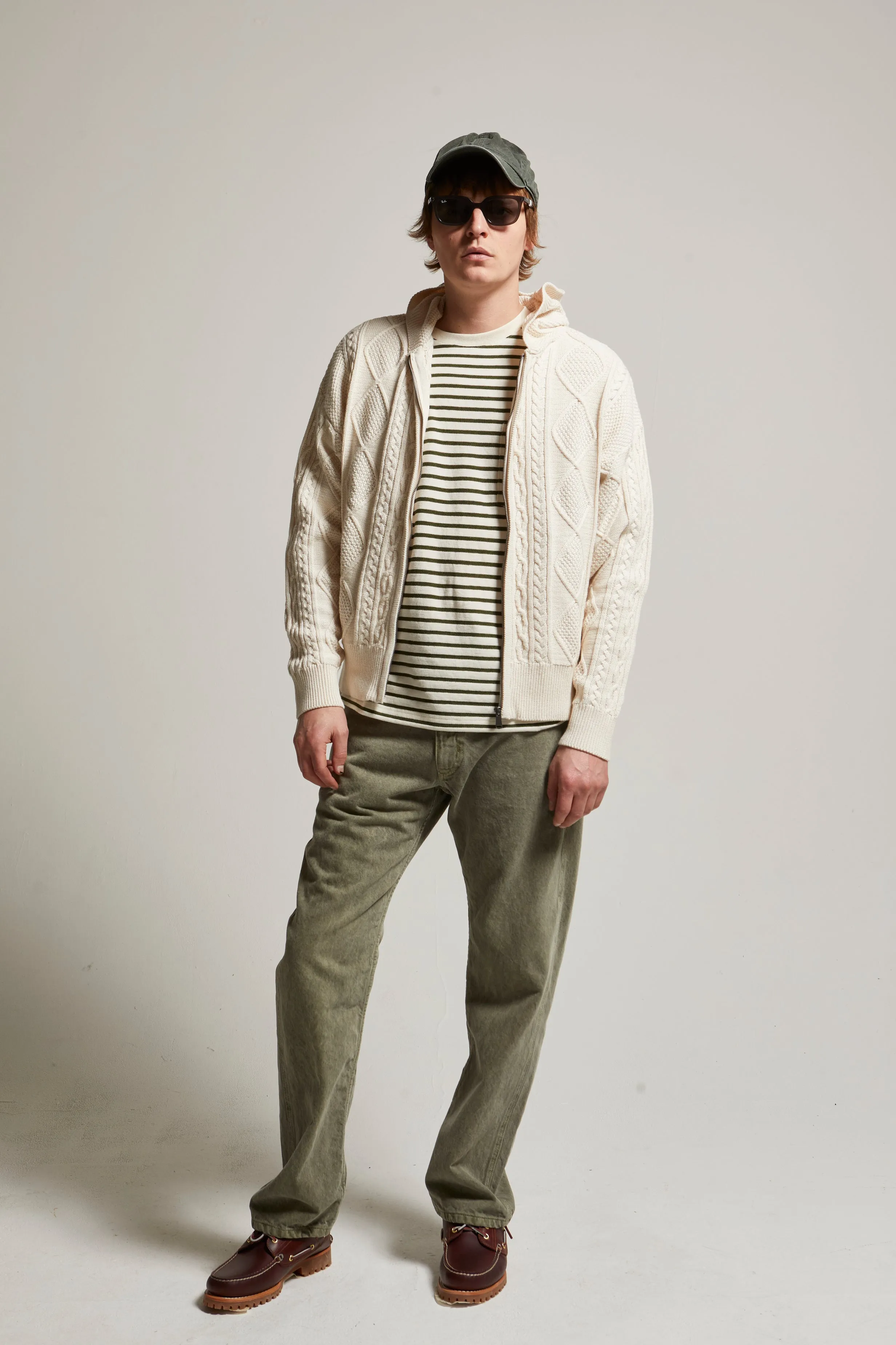 Liam Cotton-Cashmere Zip-Up Cable Sweater sold by ASHER product image thumbnail 2