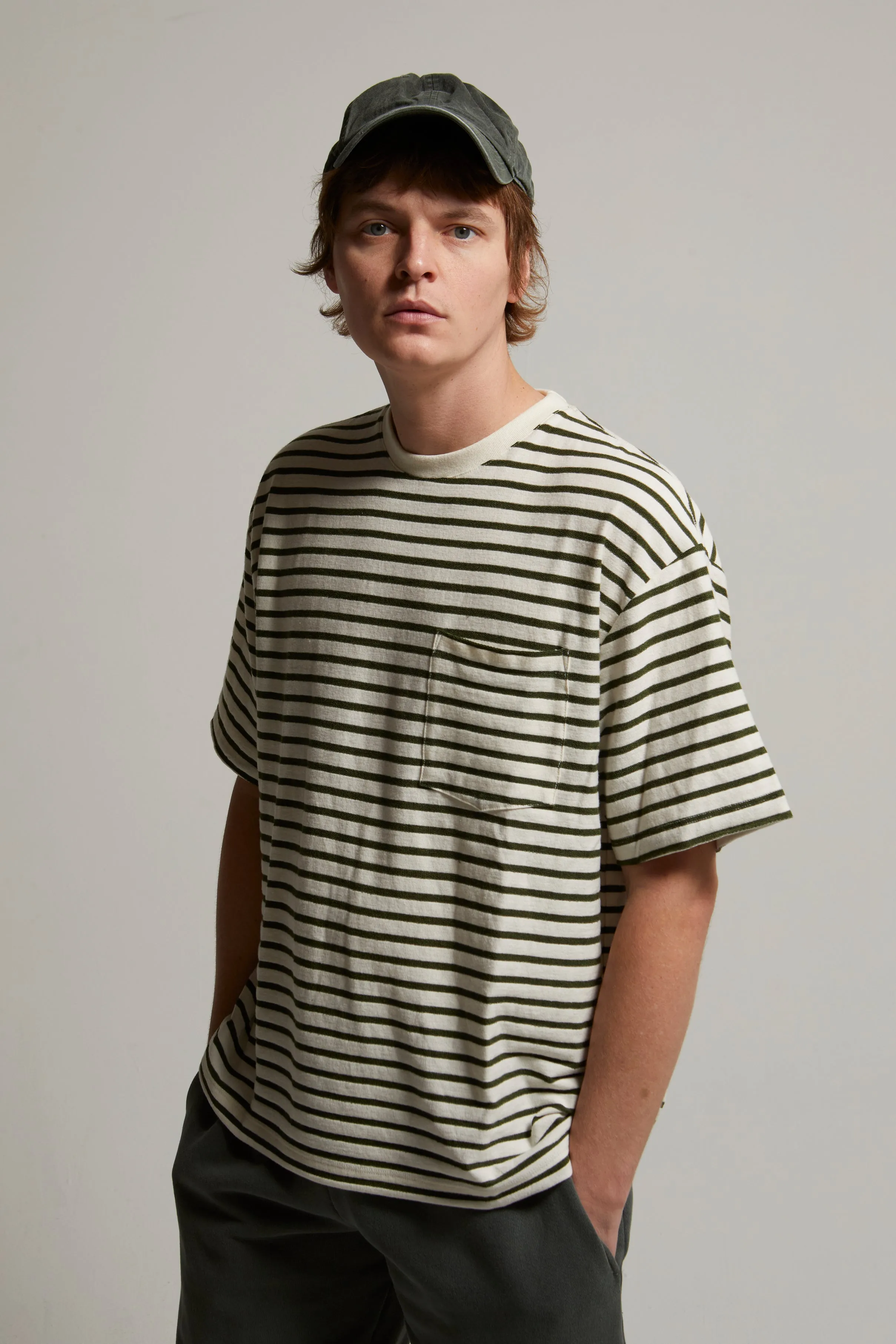 Ethan Striped Pocket Tee sold by ASHER