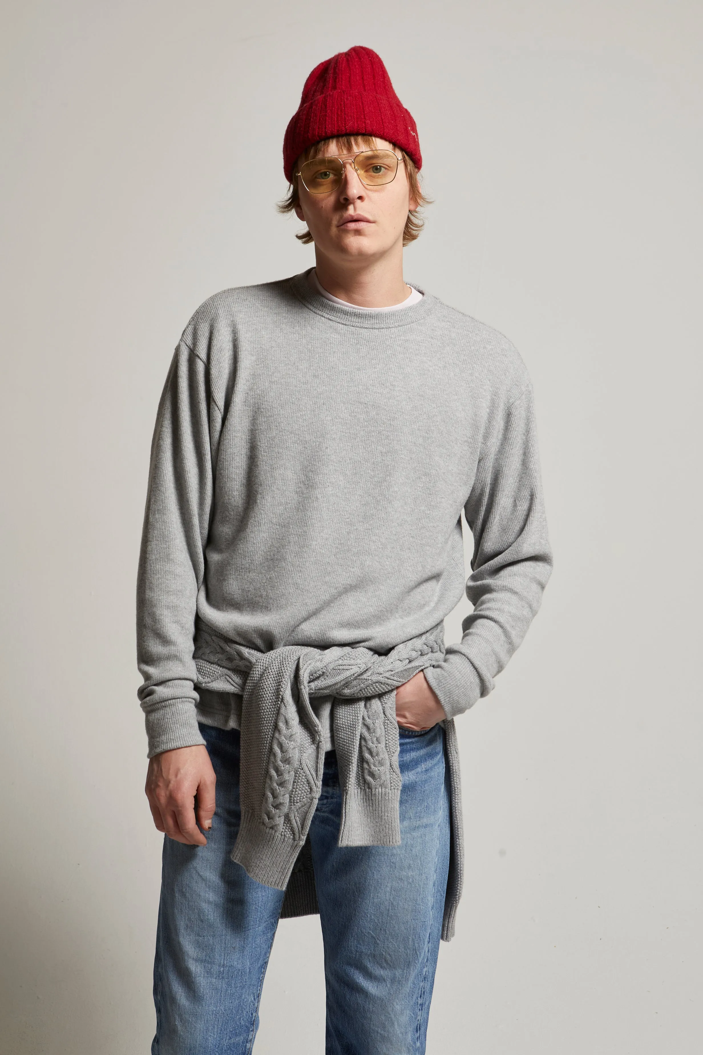 Elio Heather Brushed Fine Sweater Tee sold by ASHER