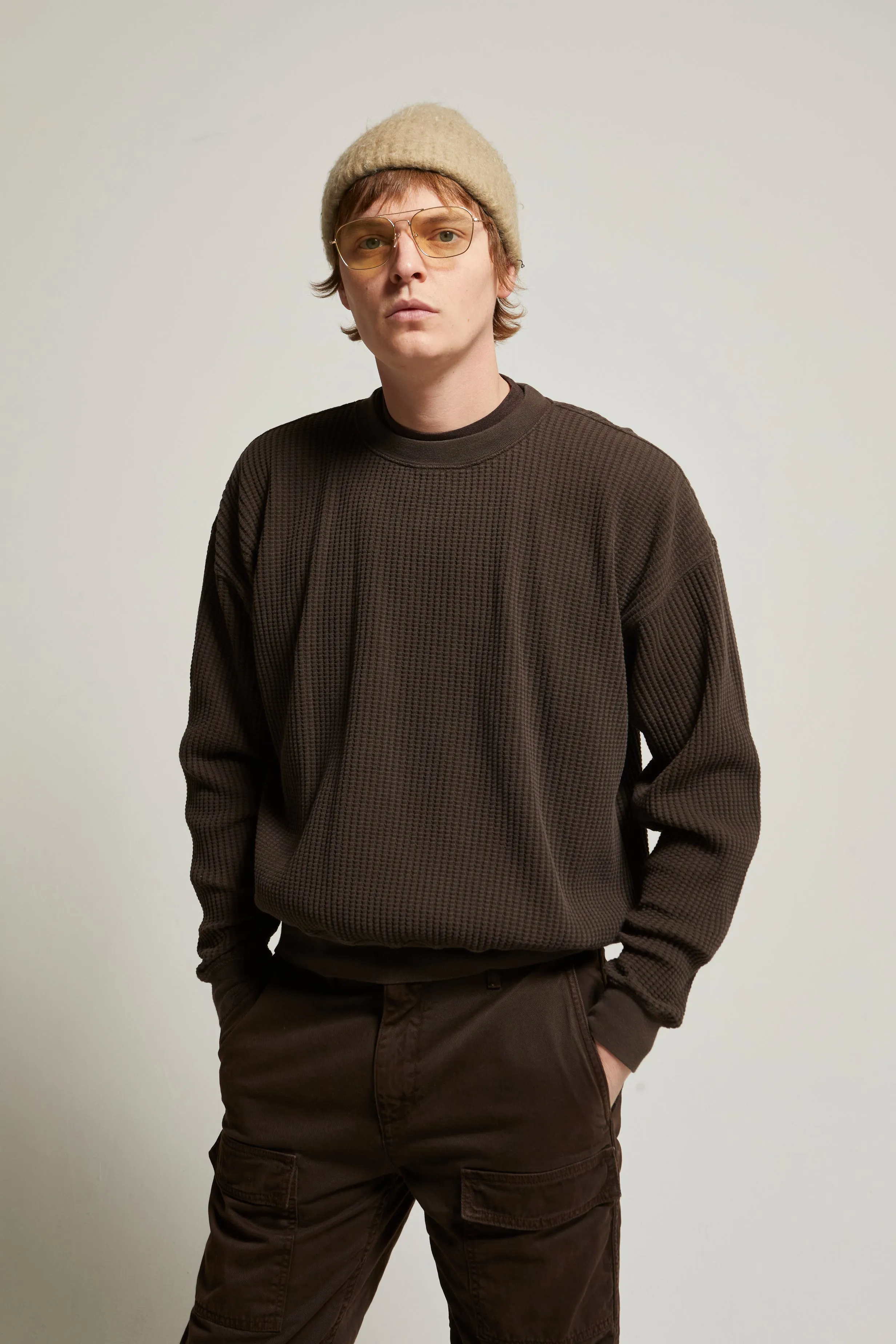 Wyatt Heritage Waffle Crewneck sold by ASHER