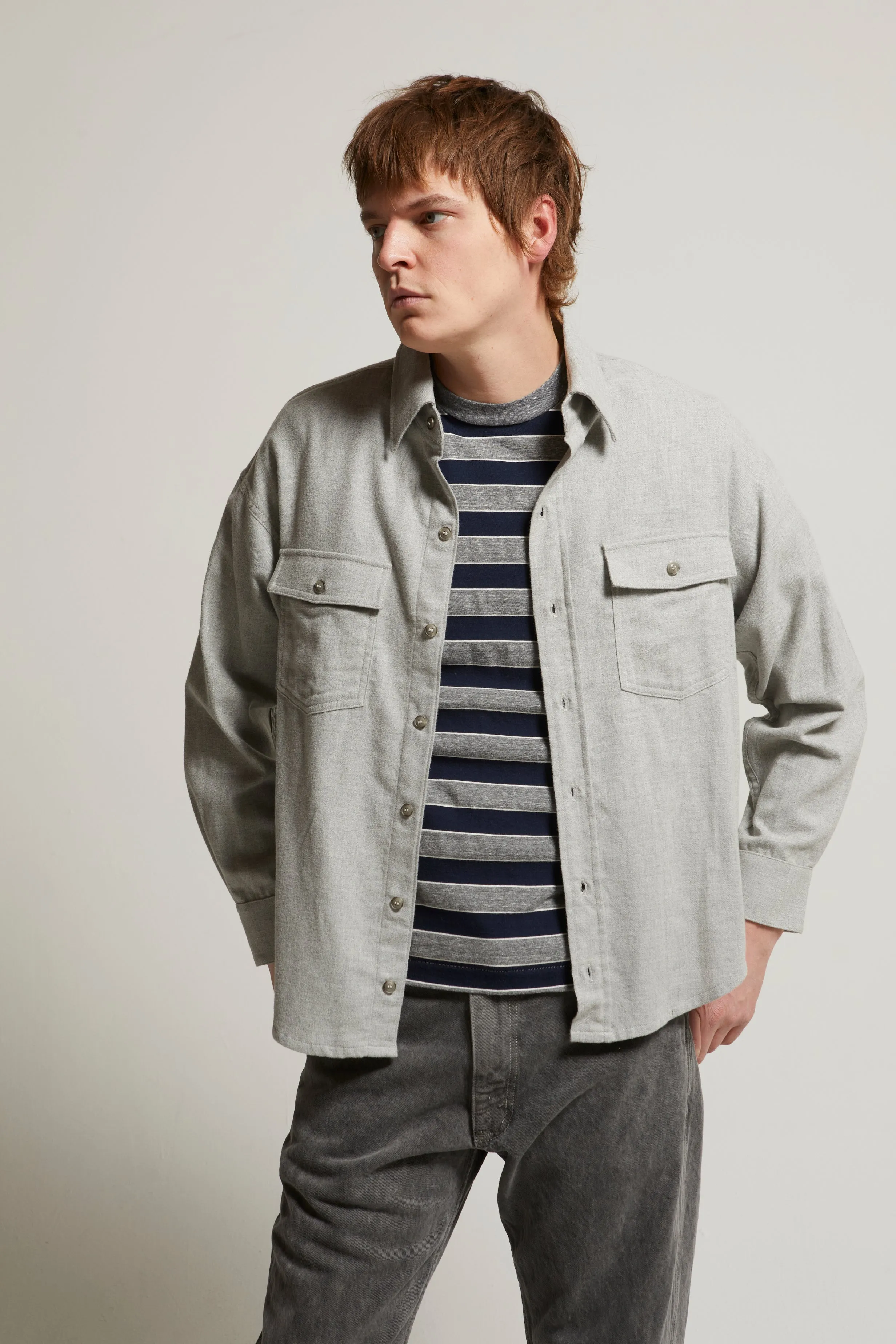 Lorenzo Heather Brushed Flannel Shirt sold by ASHER